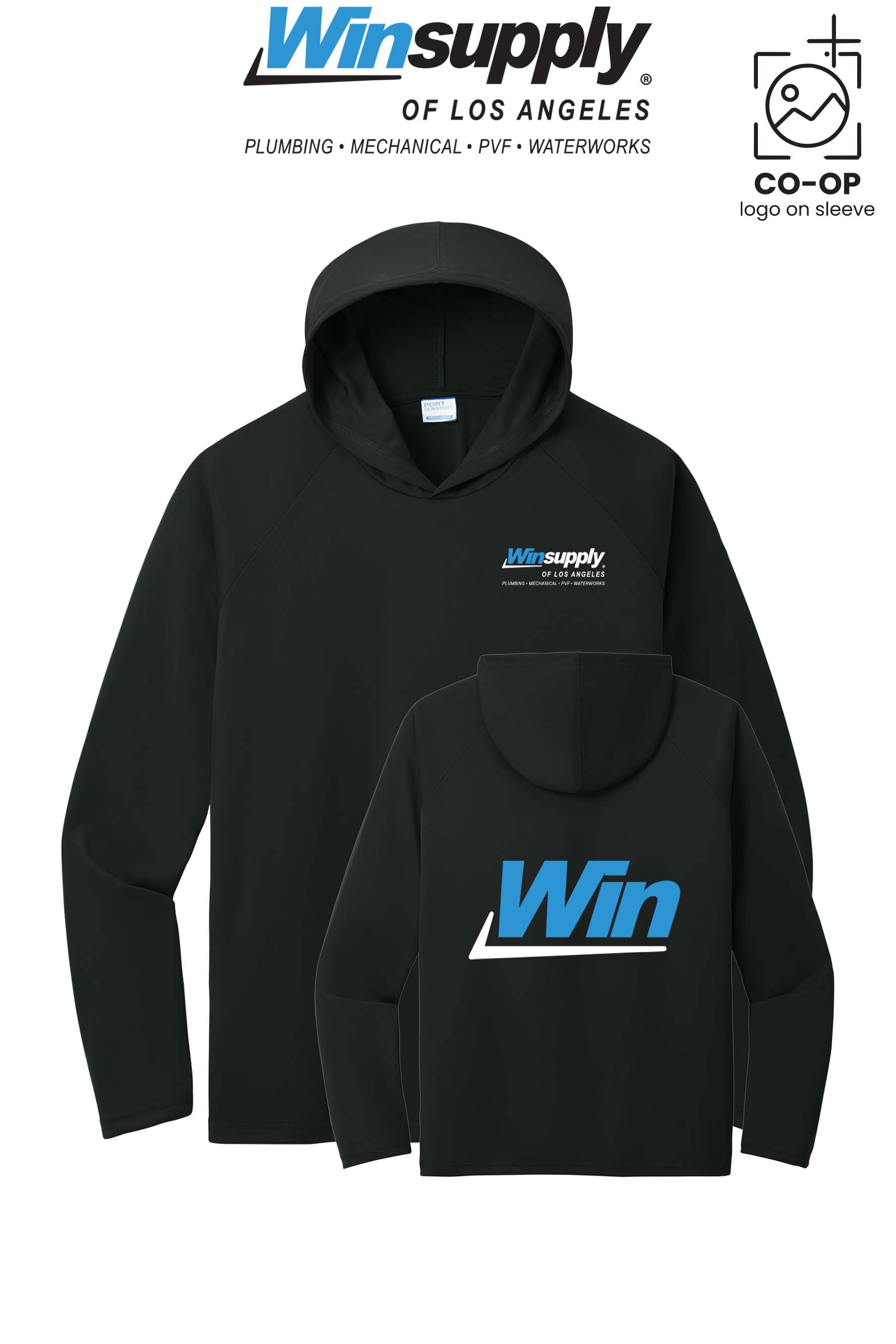 Port & Co™ Performance Pullover Hooded UPF50 Tee - Winsupply of Los Angeles
