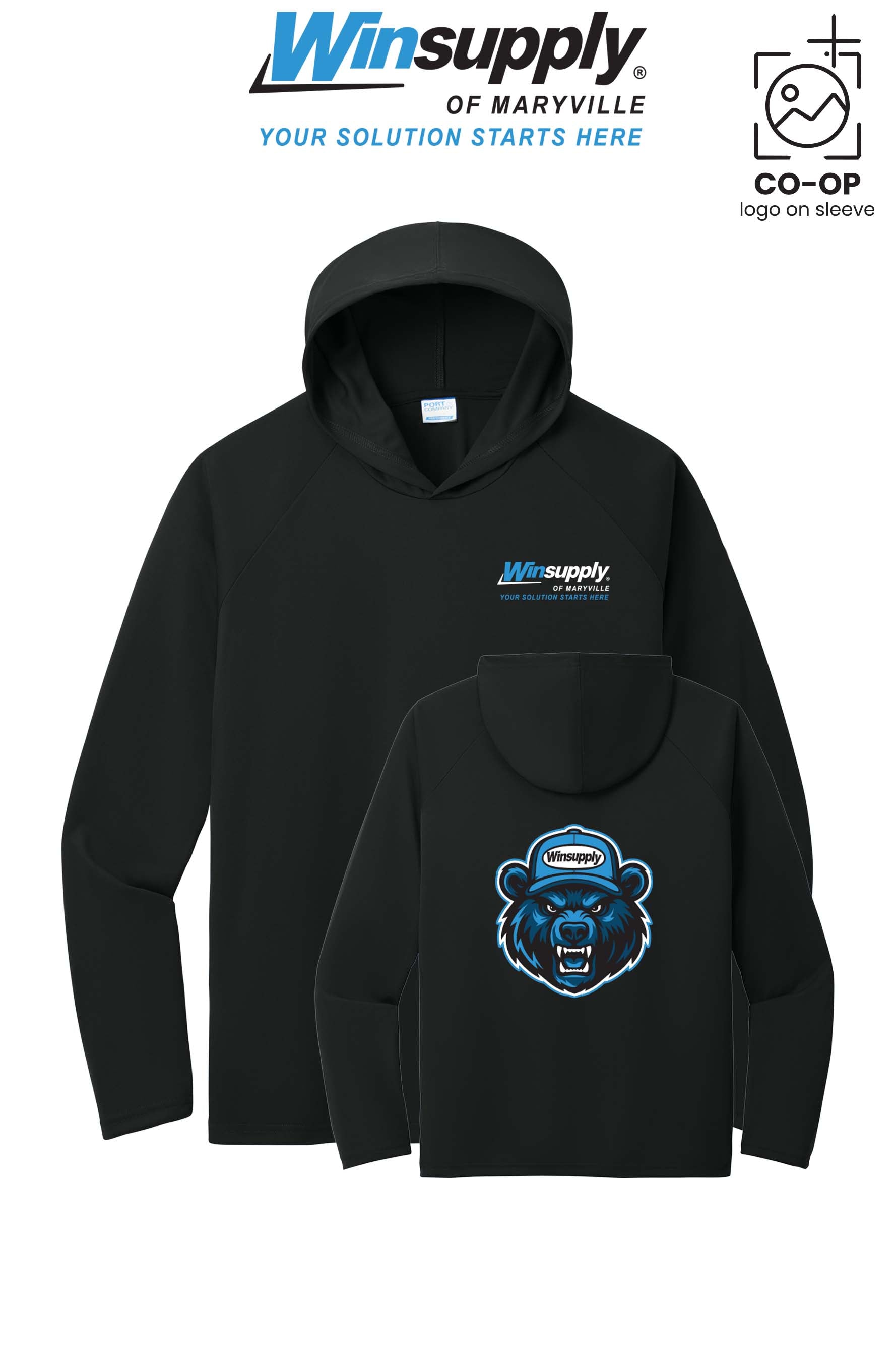 Port & Co™ Performance Pullover Hooded UPF50 Tee - Winsupply of Maryville