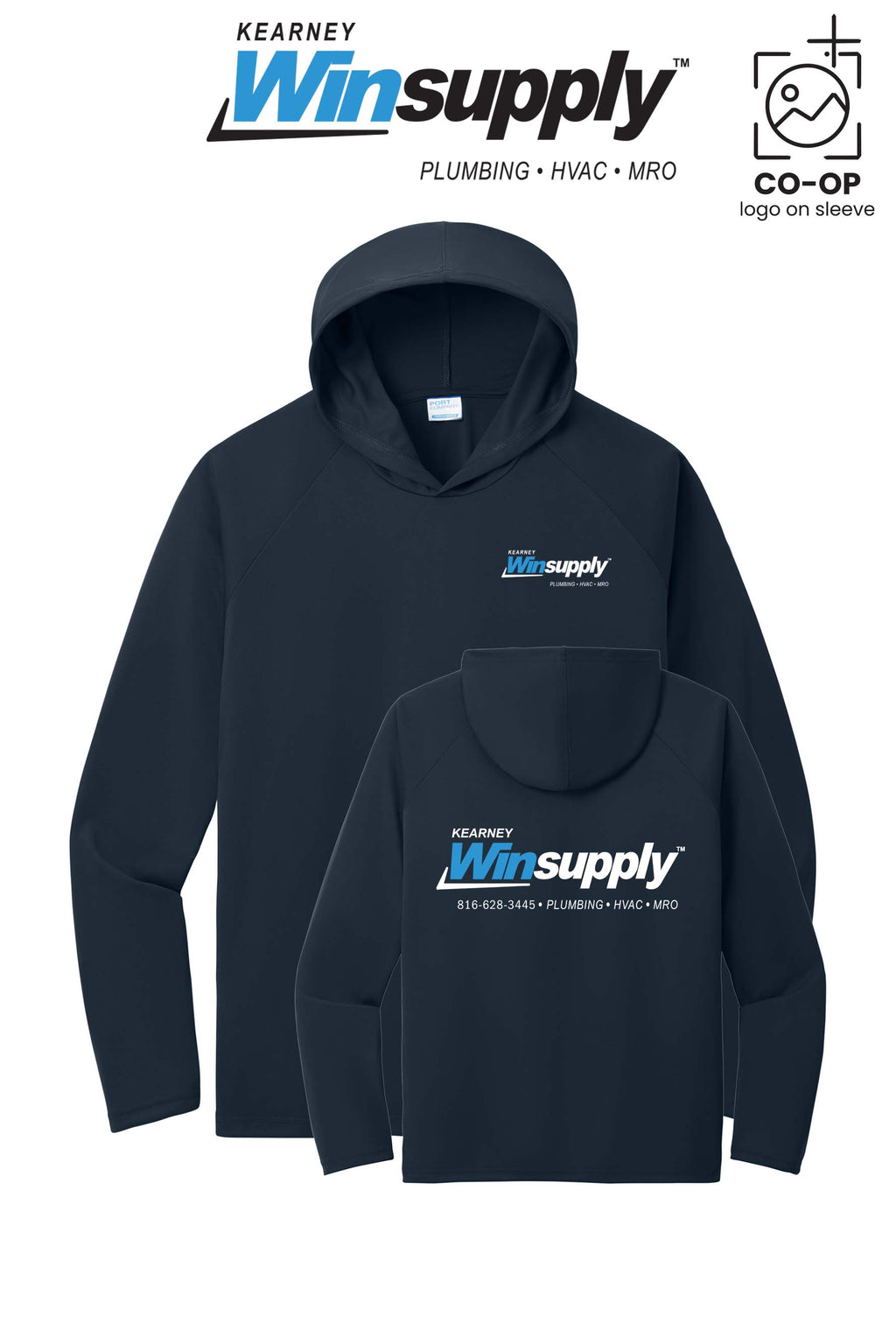 Port & Co™ Performance Pullover Hooded UPF50 Tee - Kearney Winsupply