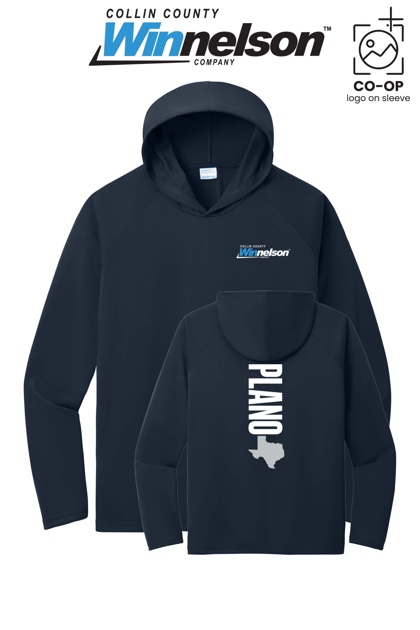Port & Co™ Performance Pullover Hooded UPF50 Tee - Collin County Winnelson