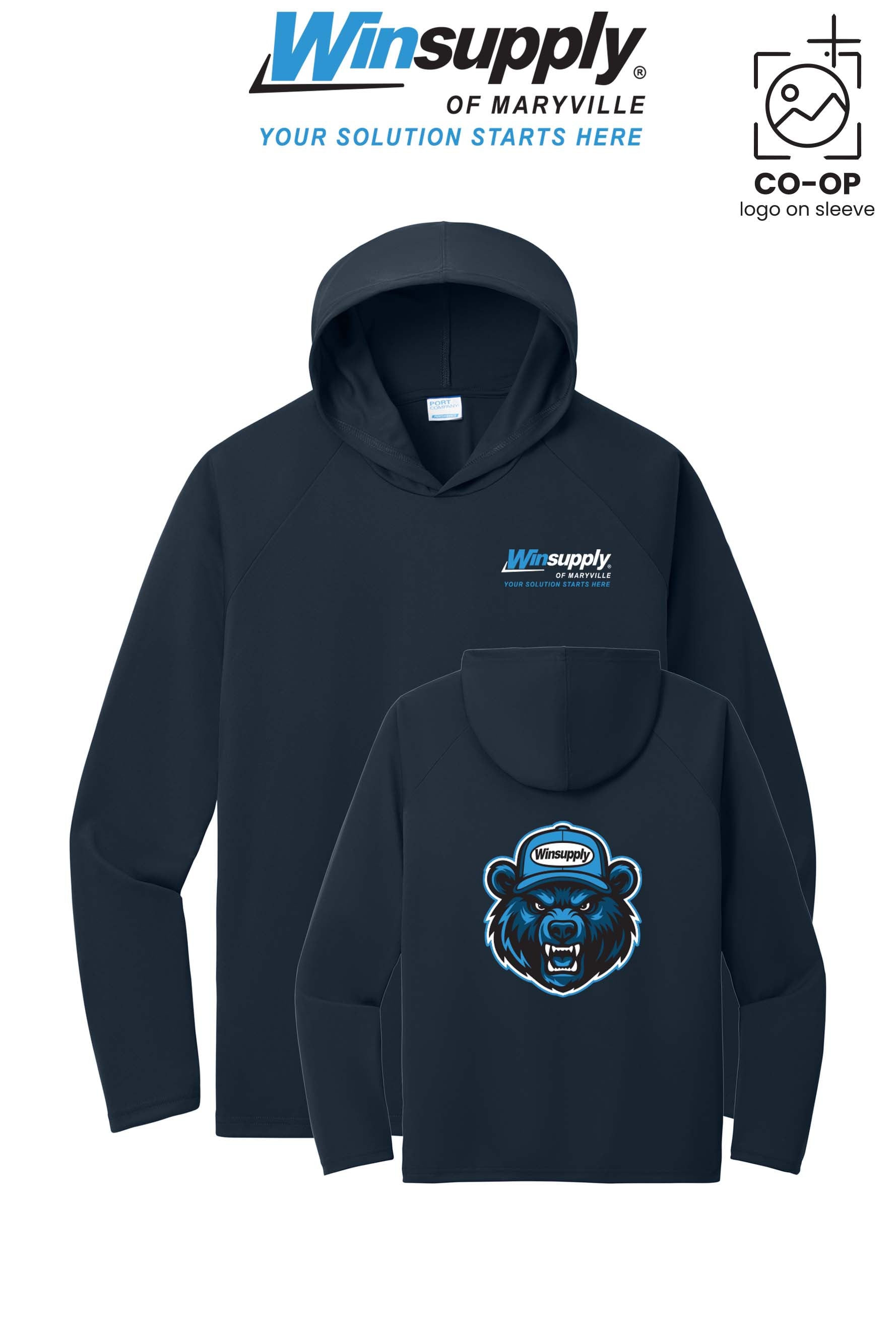 Port & Co™ Performance Pullover Hooded UPF50 Tee - Winsupply of Maryville