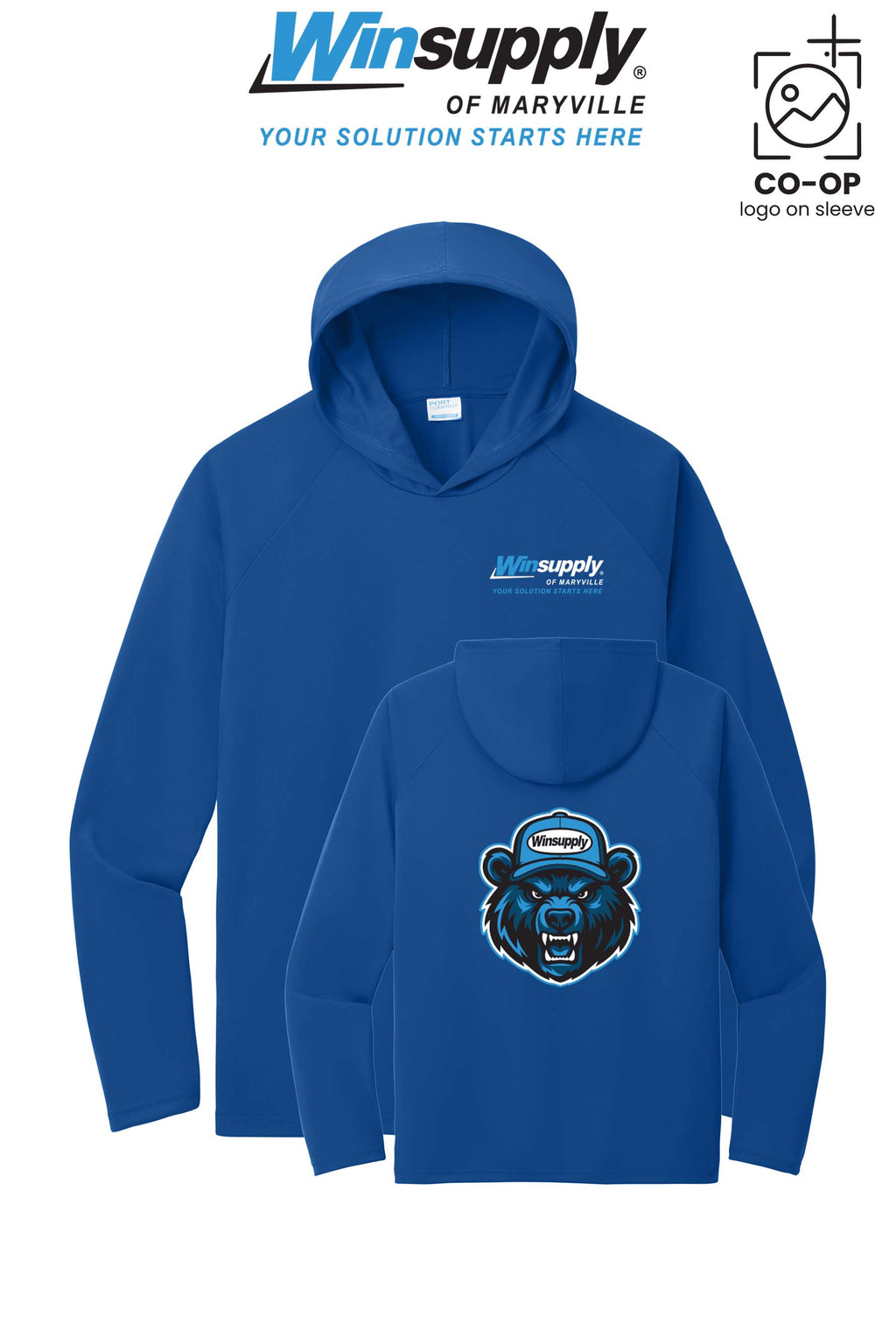 Port & Co™ Performance Pullover Hooded UPF50 Tee - Winsupply of Maryville