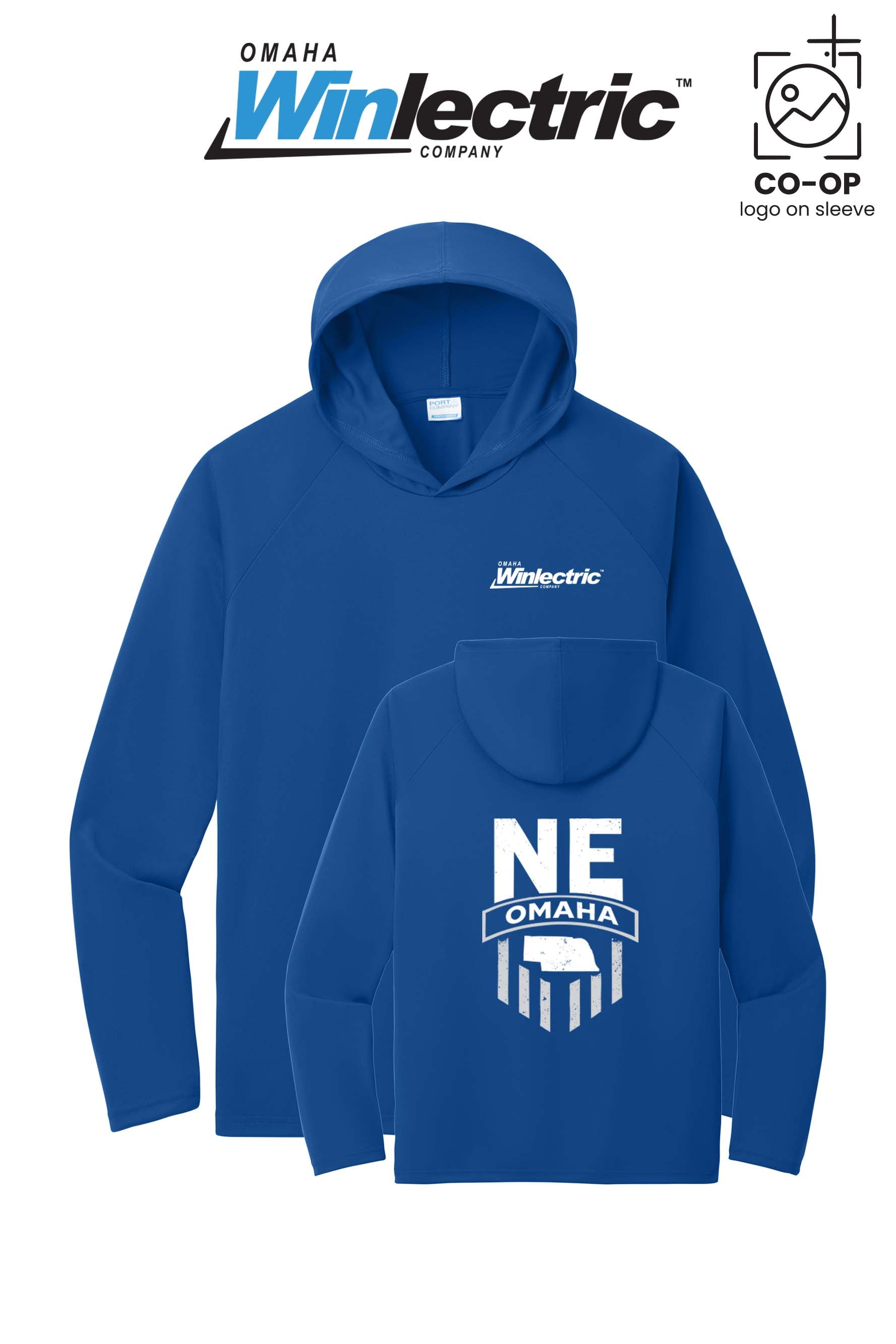 Port & Co™ Performance Pullover Hooded UPF50 Tee - Omaha Winlectric
