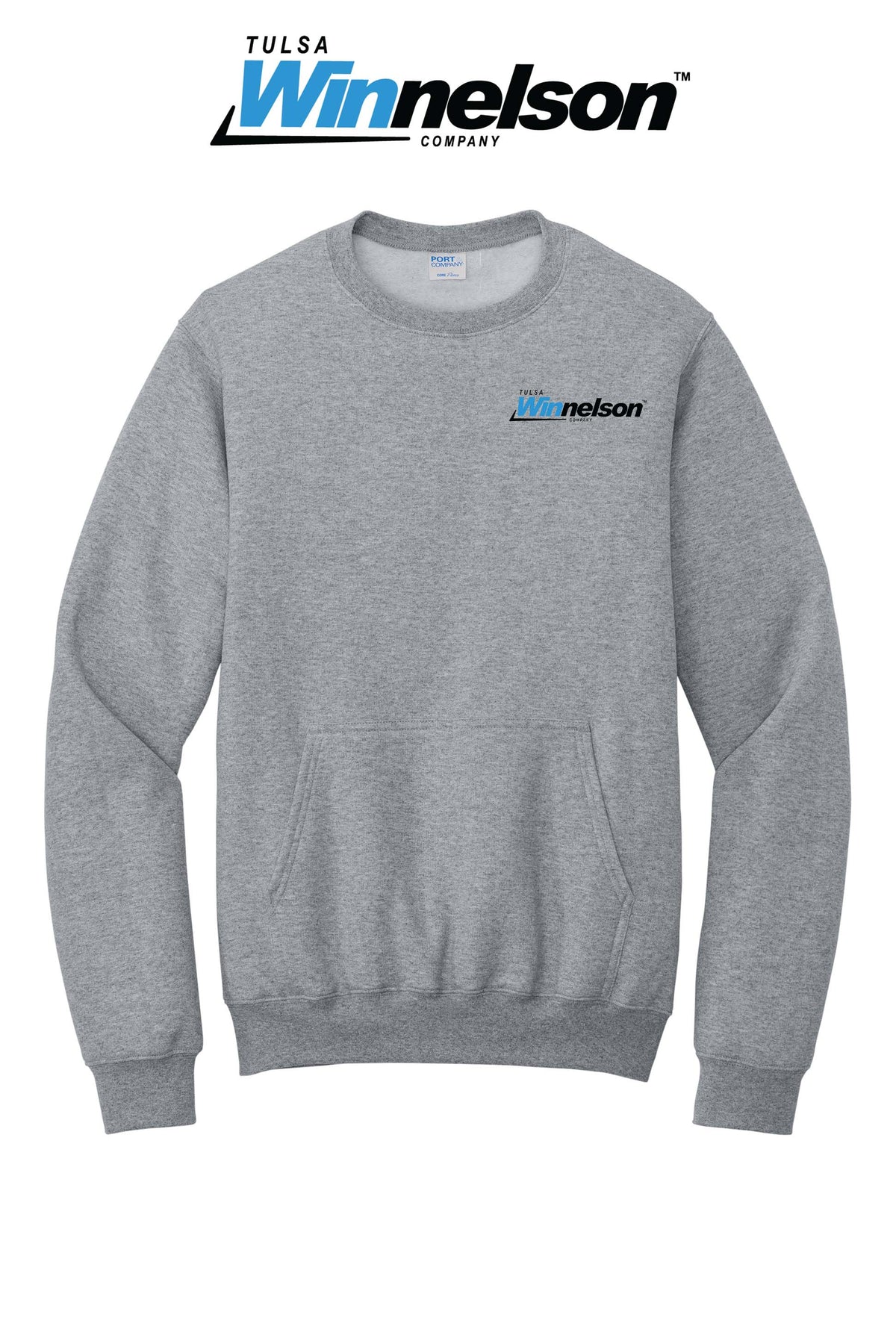 Port & Co® Core Fleece Crewneck Pocket Sweatshirt - Tulsa Winnelson