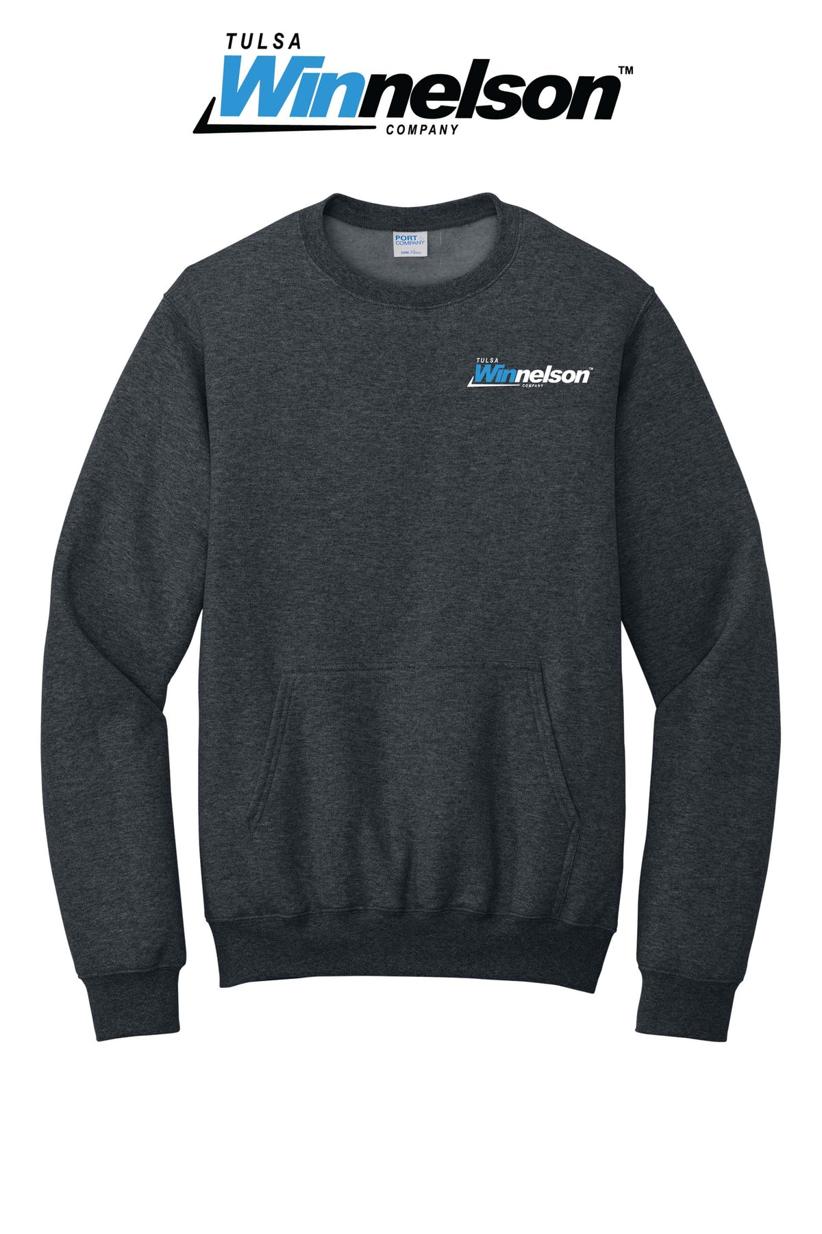 Port & Co® Core Fleece Crewneck Pocket Sweatshirt - Tulsa Winnelson