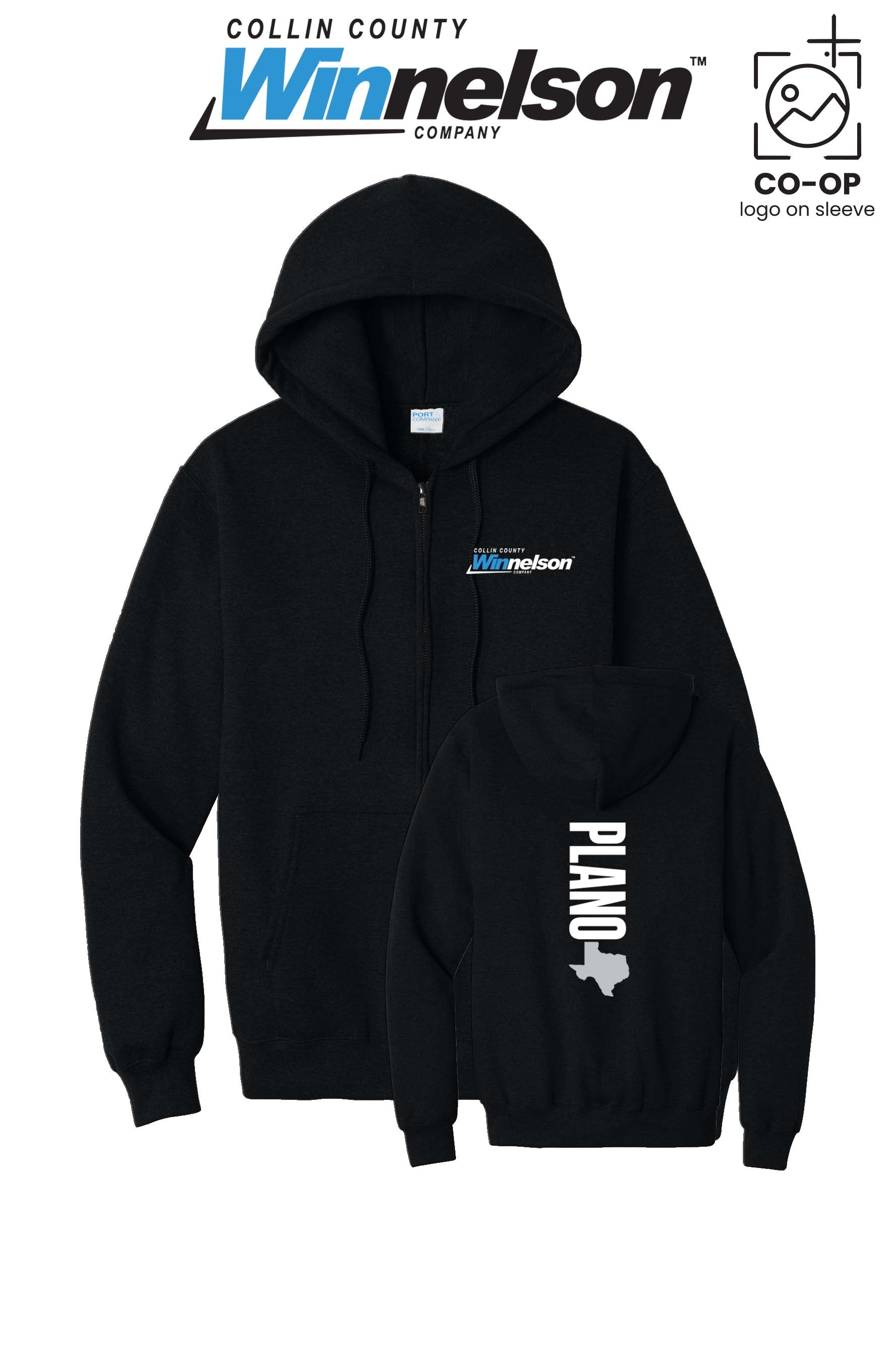 Port & Co™ Core Fleece Full-Zip Hooded Sweatshirt - Collin County Winnelson
