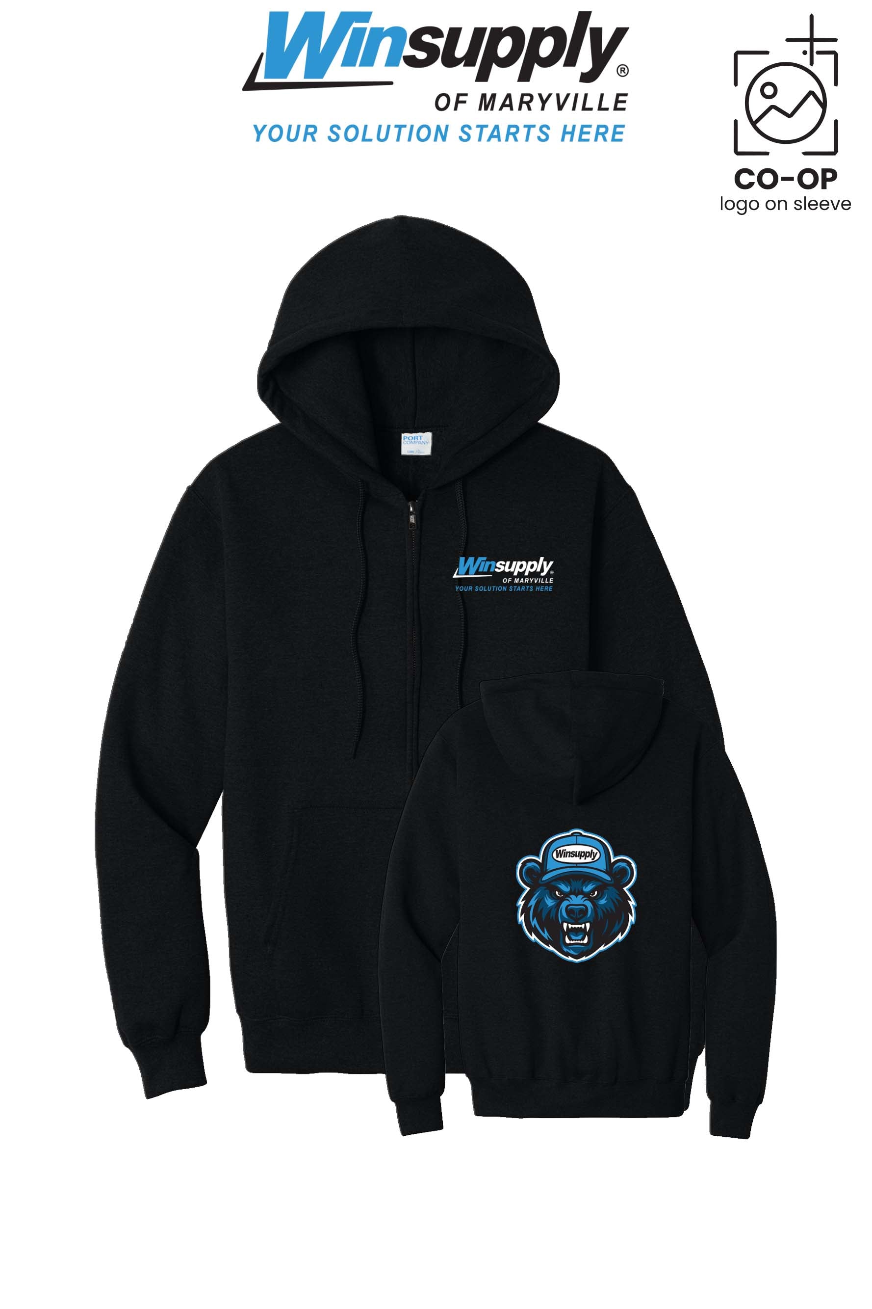 Port & Co™ Core Fleece Full-Zip Hooded Sweatshirt - Winsupply of Maryville