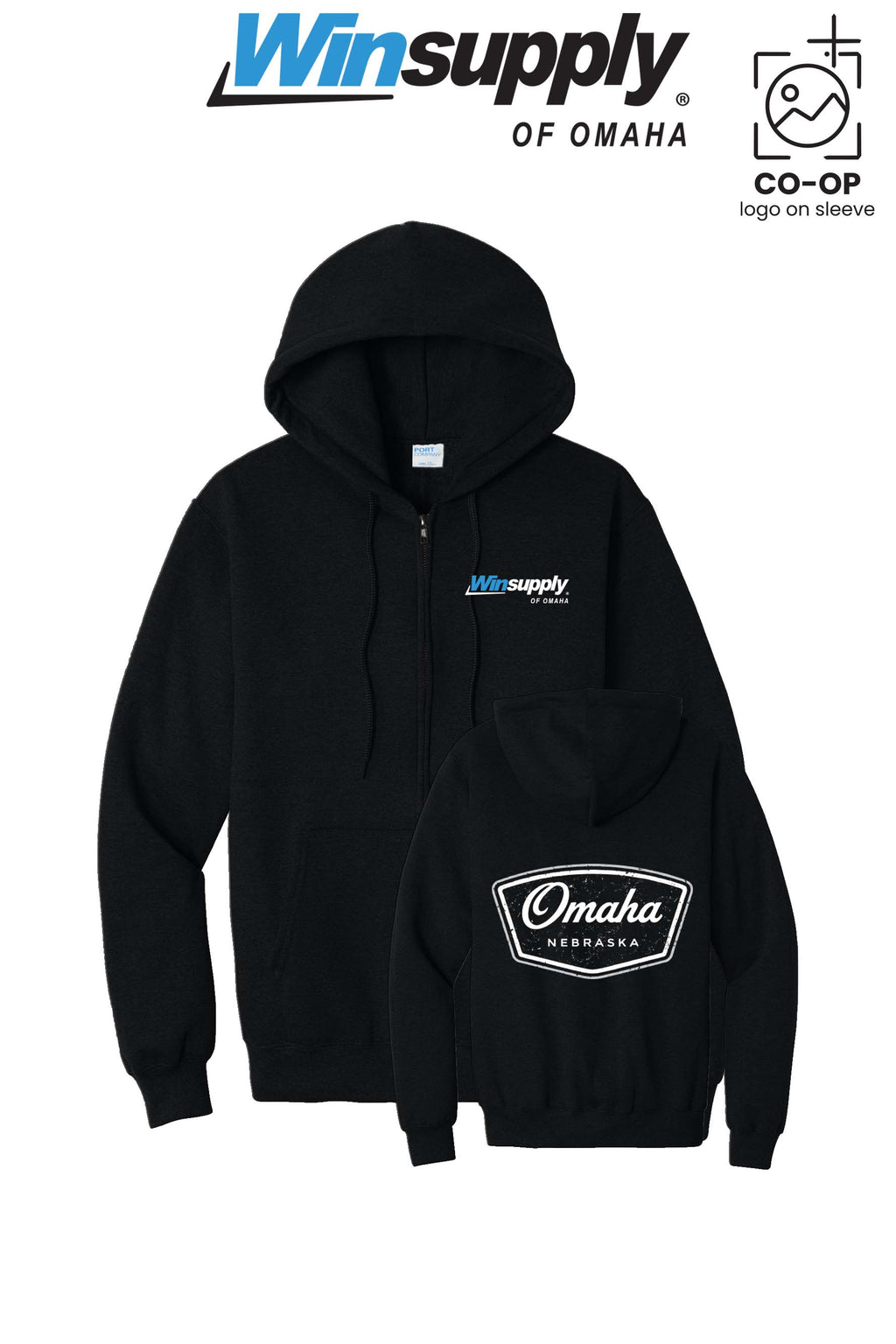 Port & Co™ Core Fleece Full-Zip Hooded Sweatshirt - Winsupply of Omaha