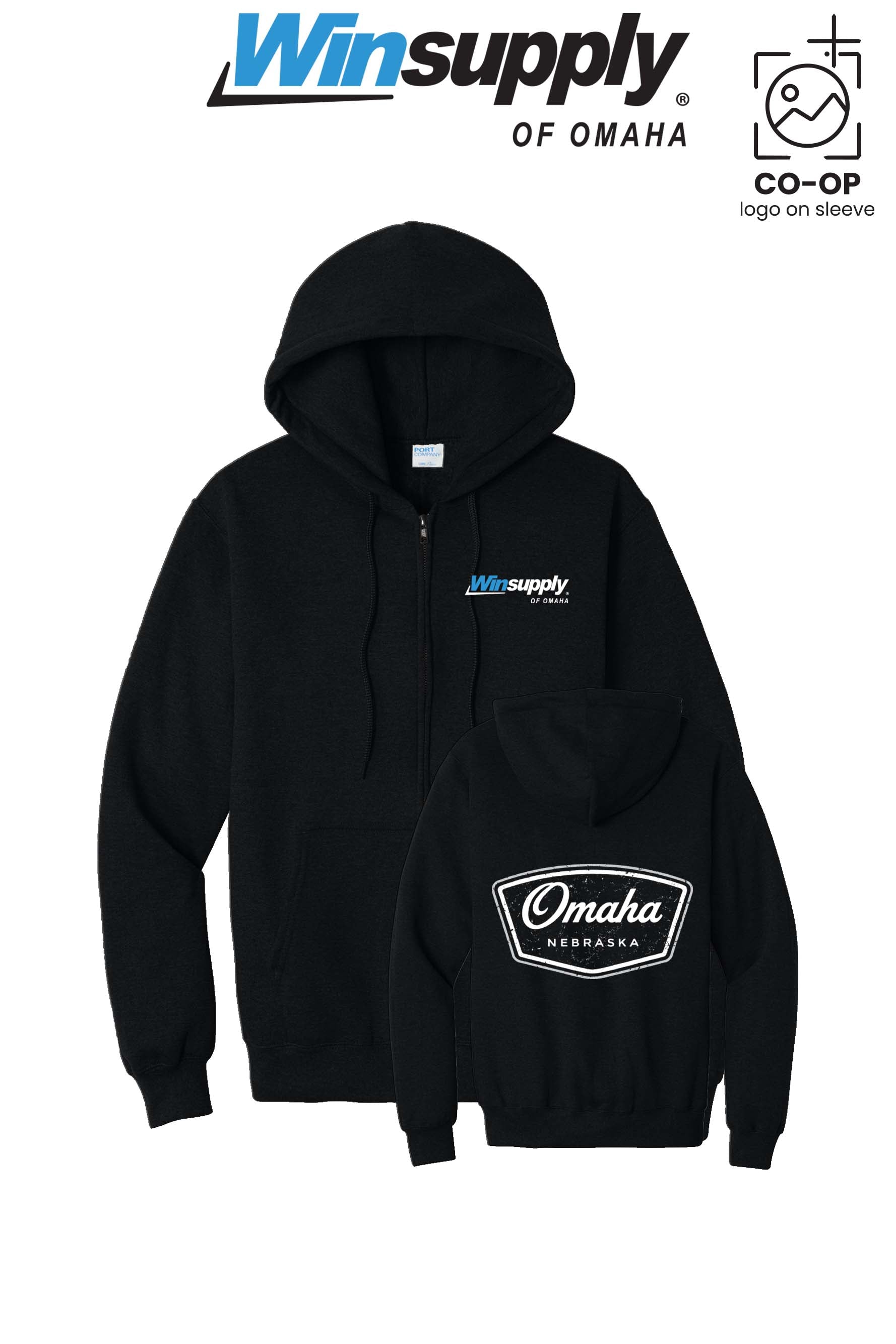 Port & Co™ Core Fleece Full-Zip Hooded Sweatshirt - Winsupply of Omaha