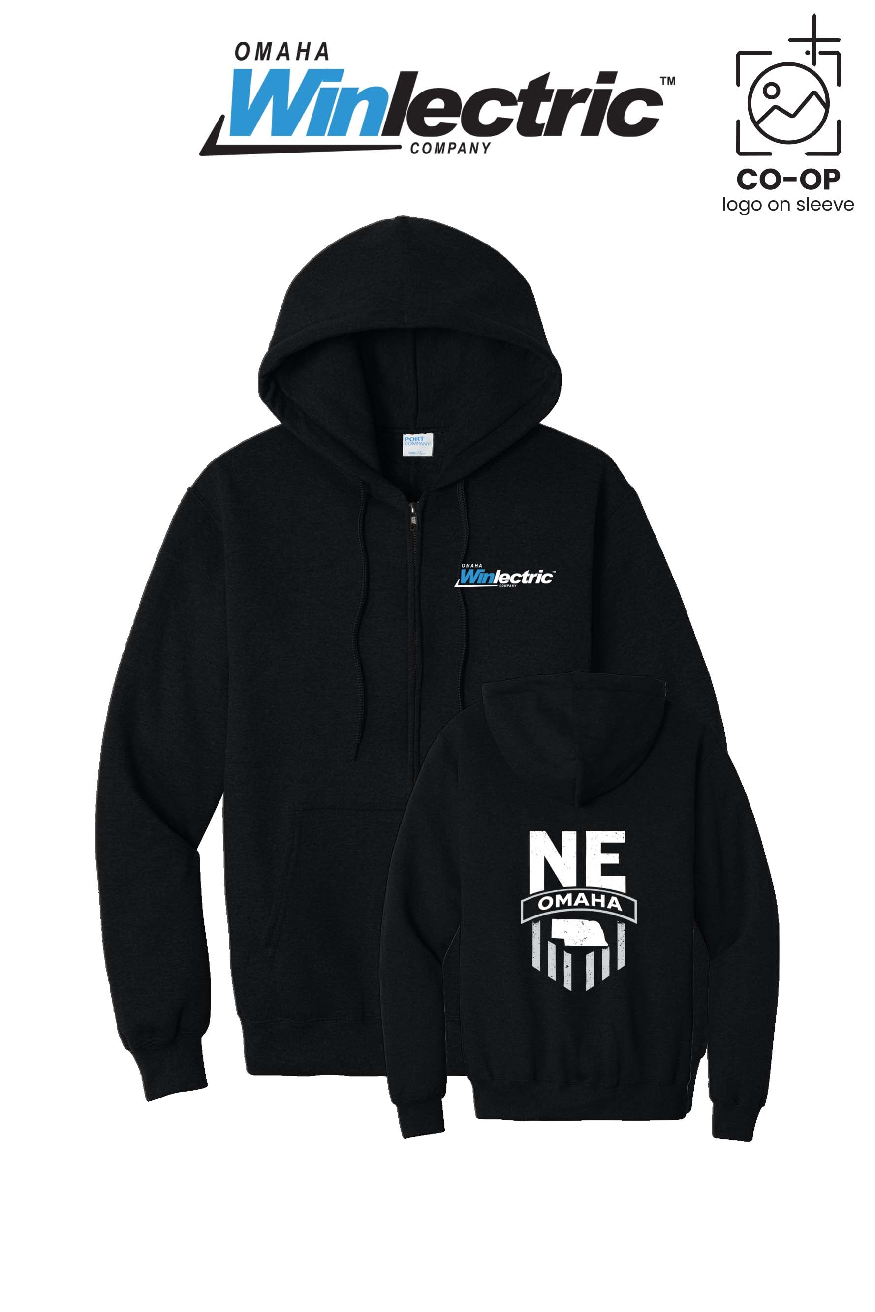 Port & Co™ Core Fleece Full-Zip Hooded Sweatshirt - Omaha Winlectric