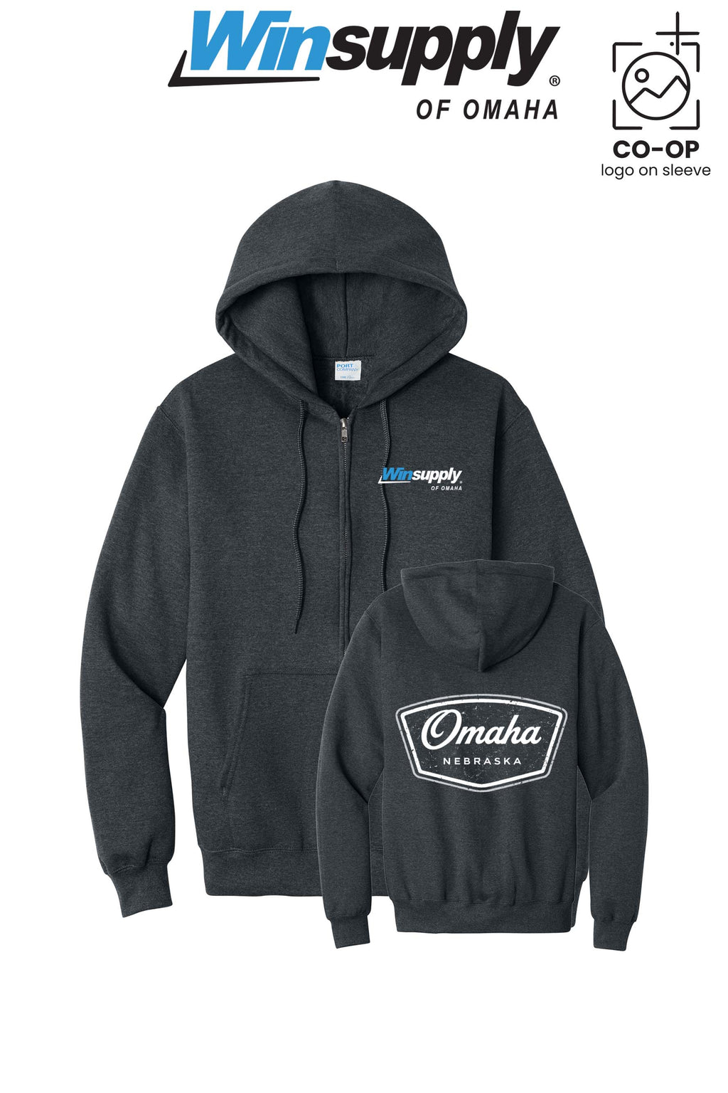 Port & Co™ Core Fleece Full-Zip Hooded Sweatshirt - Winsupply of Omaha