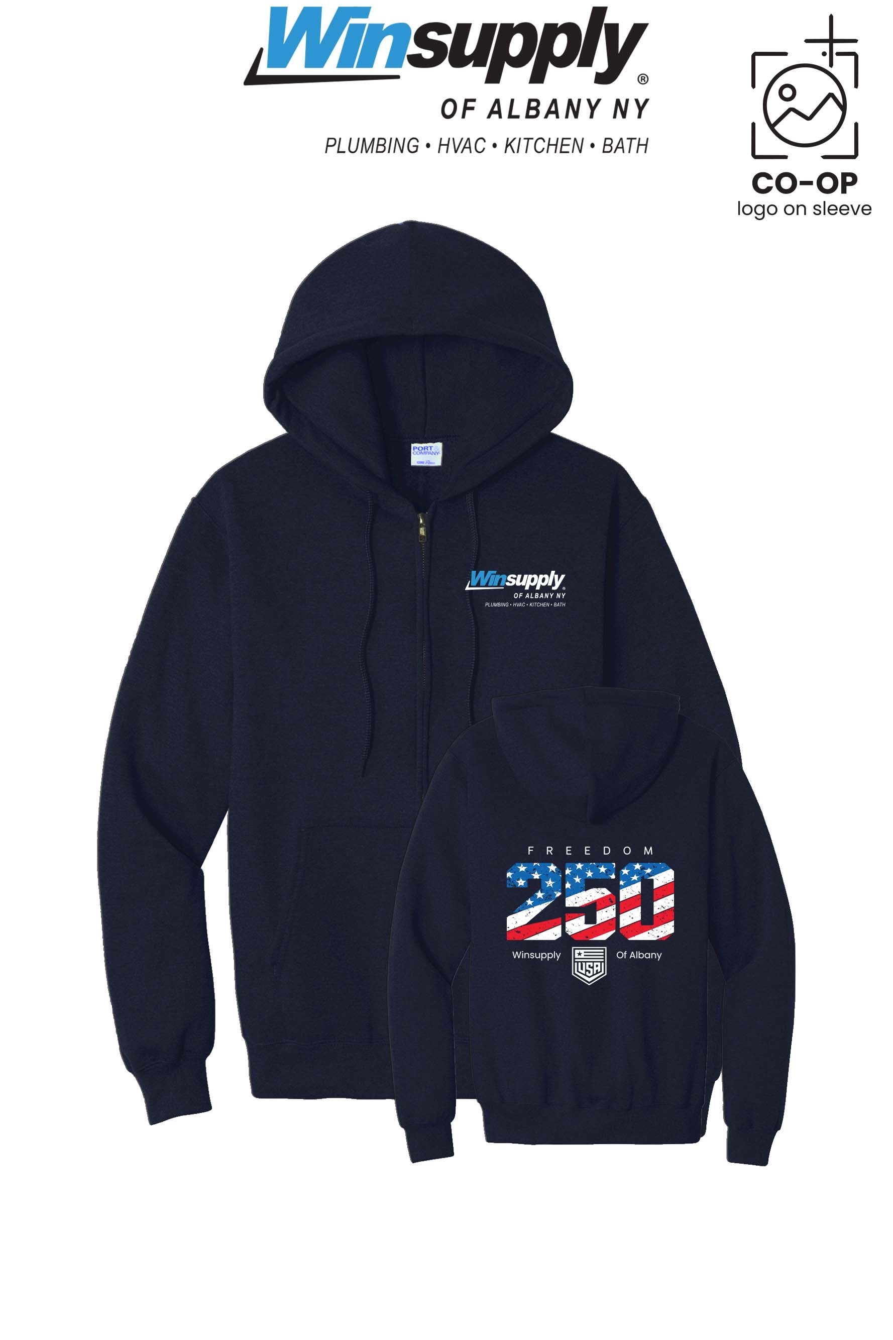 Port & Co™ Core Fleece Full-Zip Hooded Sweatshirt - Winsupply of Albany NY