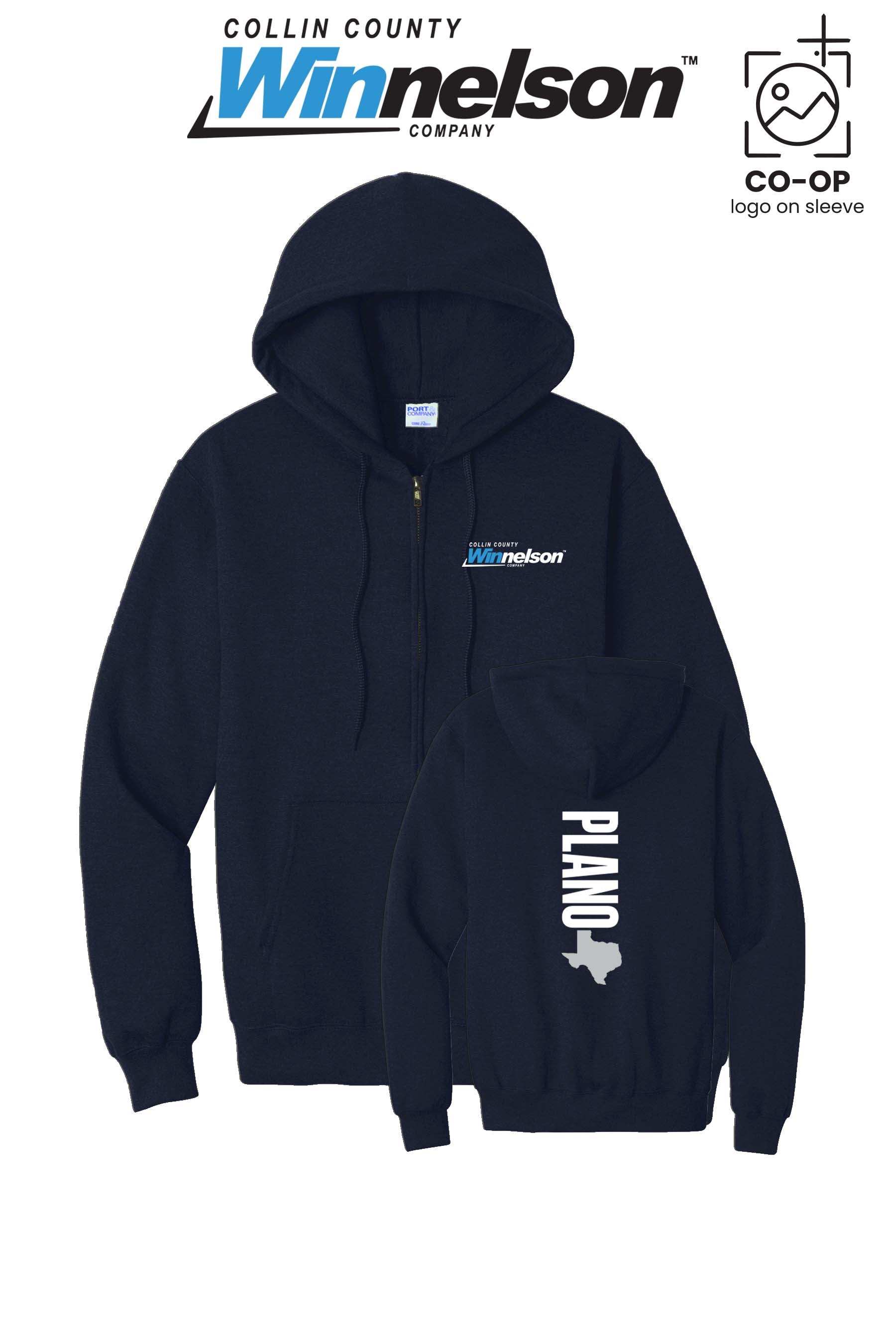 Port & Co™ Core Fleece Full-Zip Hooded Sweatshirt - Collin County Winnelson