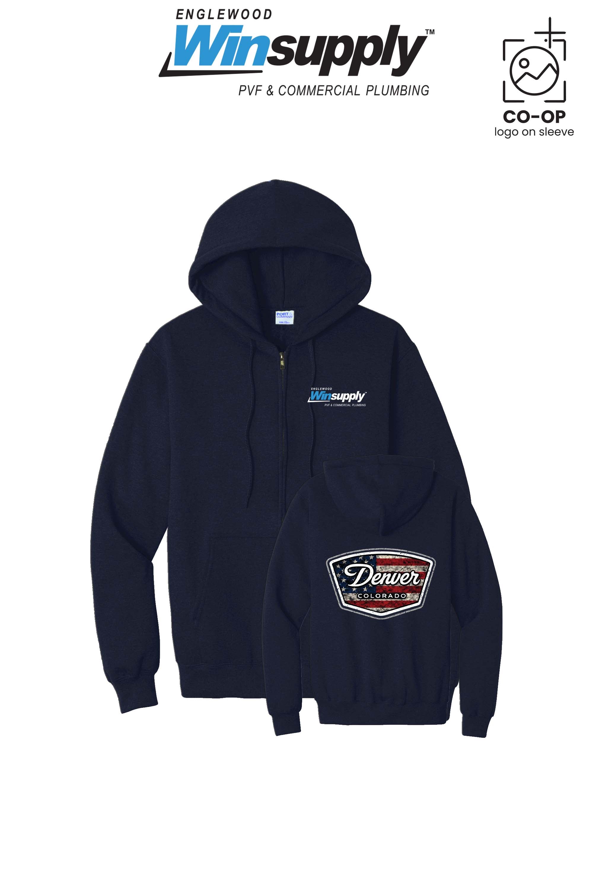 Port & Co™ Core Fleece Full-Zip Hooded Sweatshirt - Englewood Winsupply