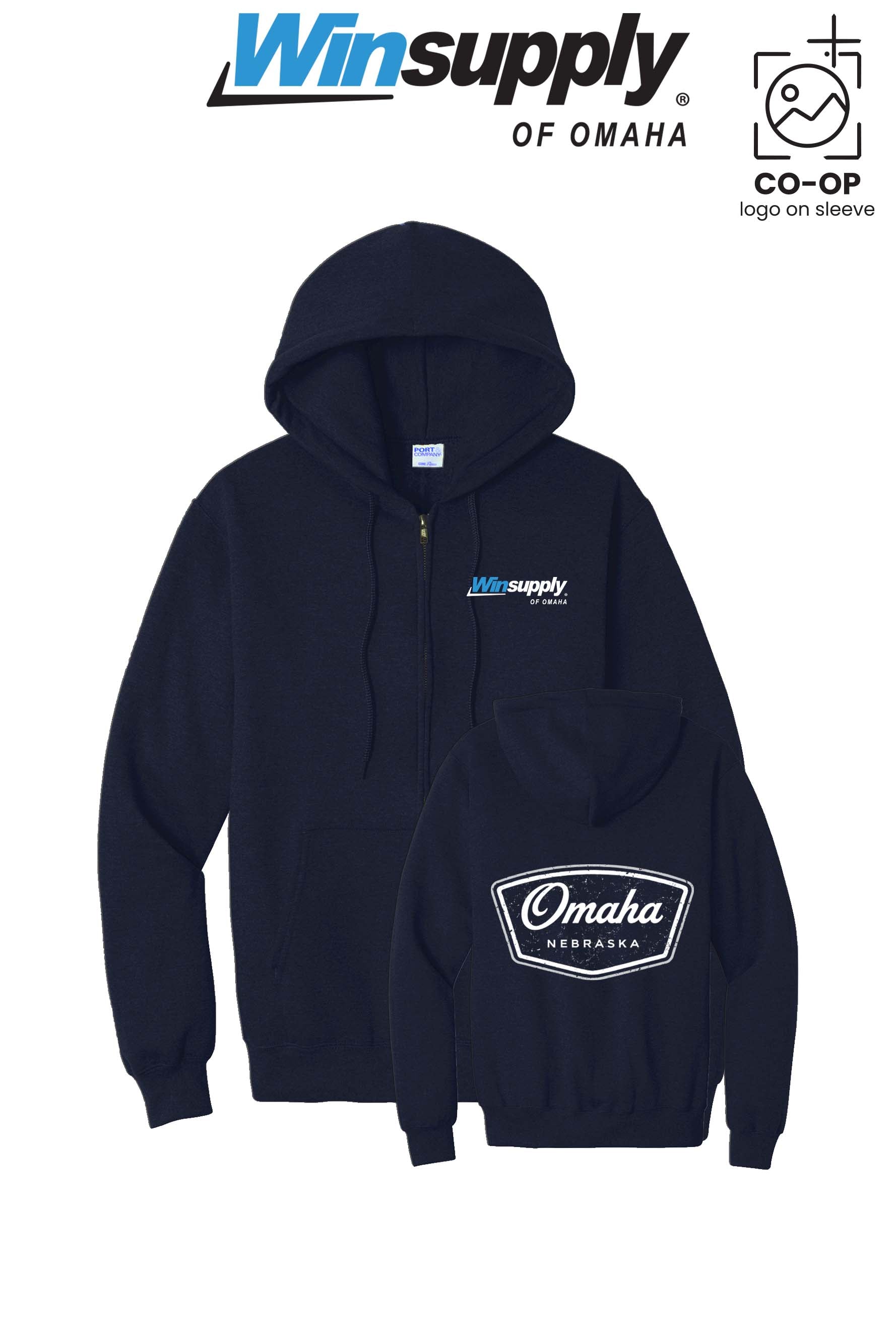 Port & Co™ Core Fleece Full-Zip Hooded Sweatshirt - Winsupply of Omaha