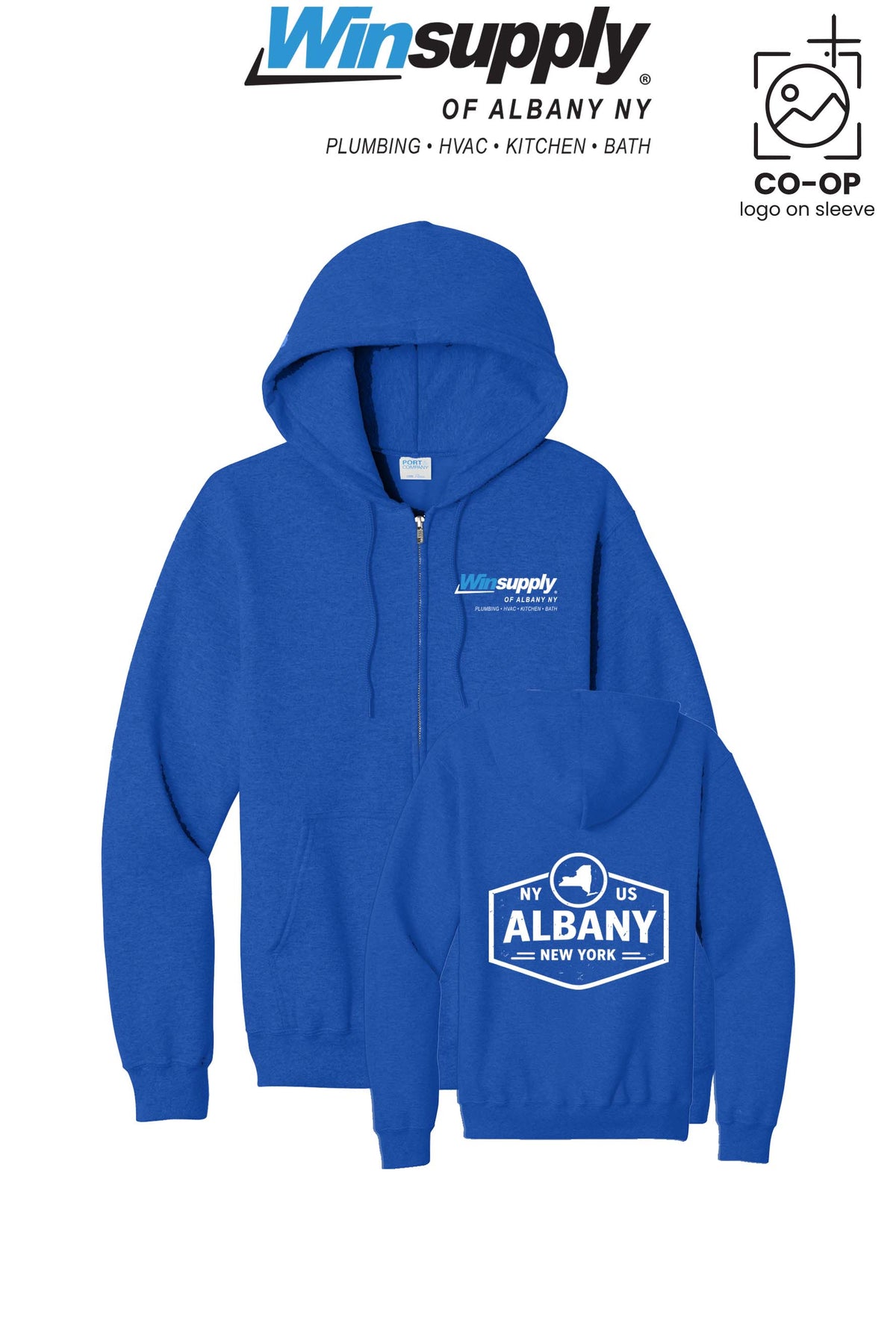 Port & Co™ Core Fleece Full-Zip Hooded Sweatshirt - Winsupply of Albany NY