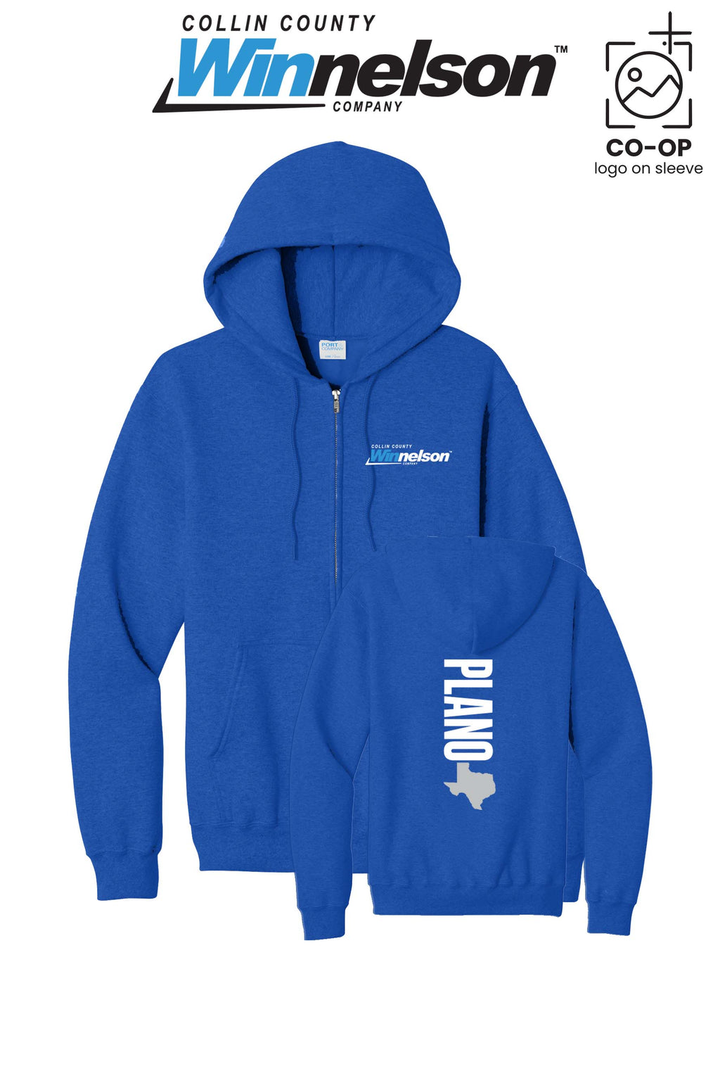 Port & Co™ Core Fleece Full-Zip Hooded Sweatshirt - Collin County Winnelson