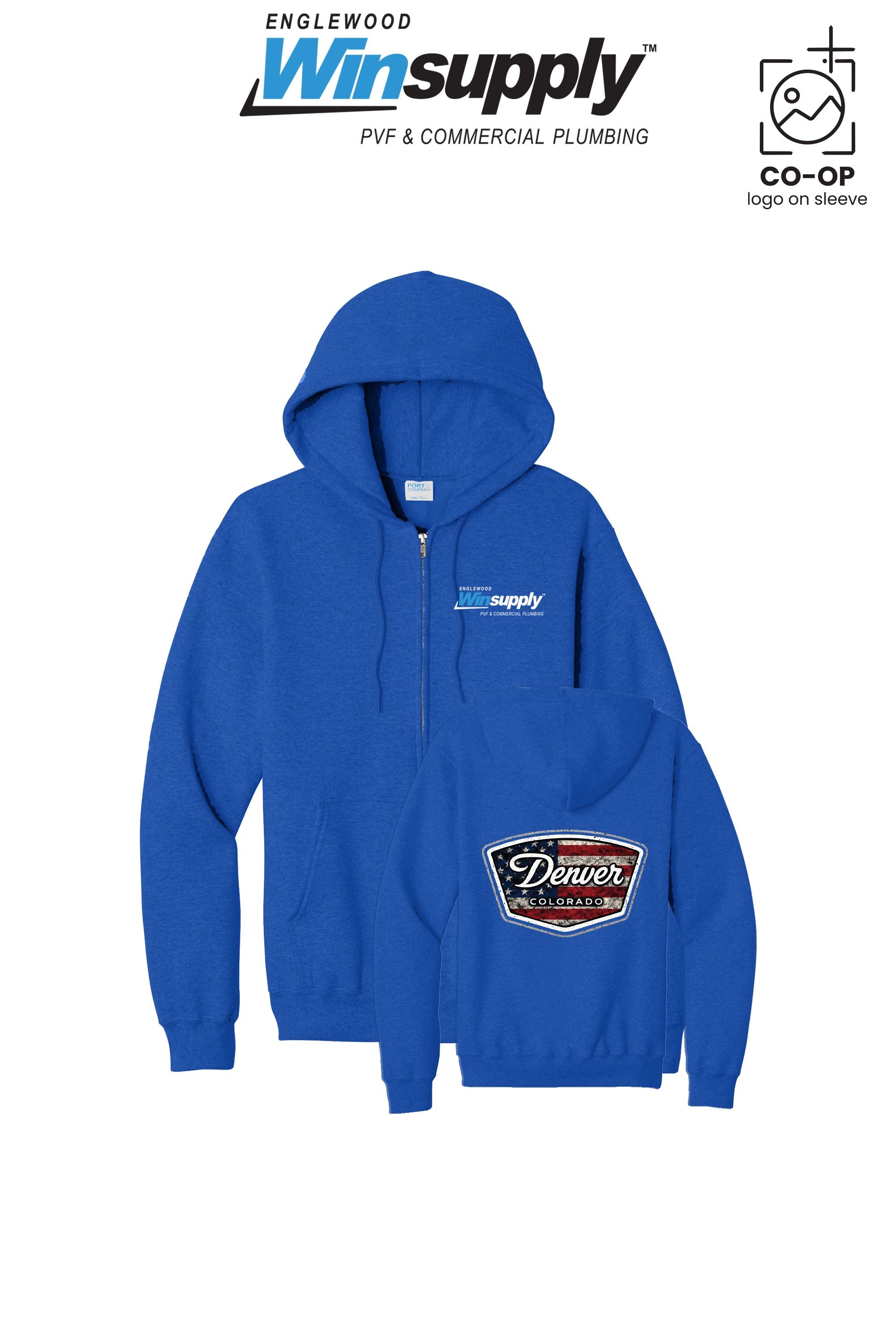 Port & Co™ Core Fleece Full-Zip Hooded Sweatshirt - Englewood Winsupply