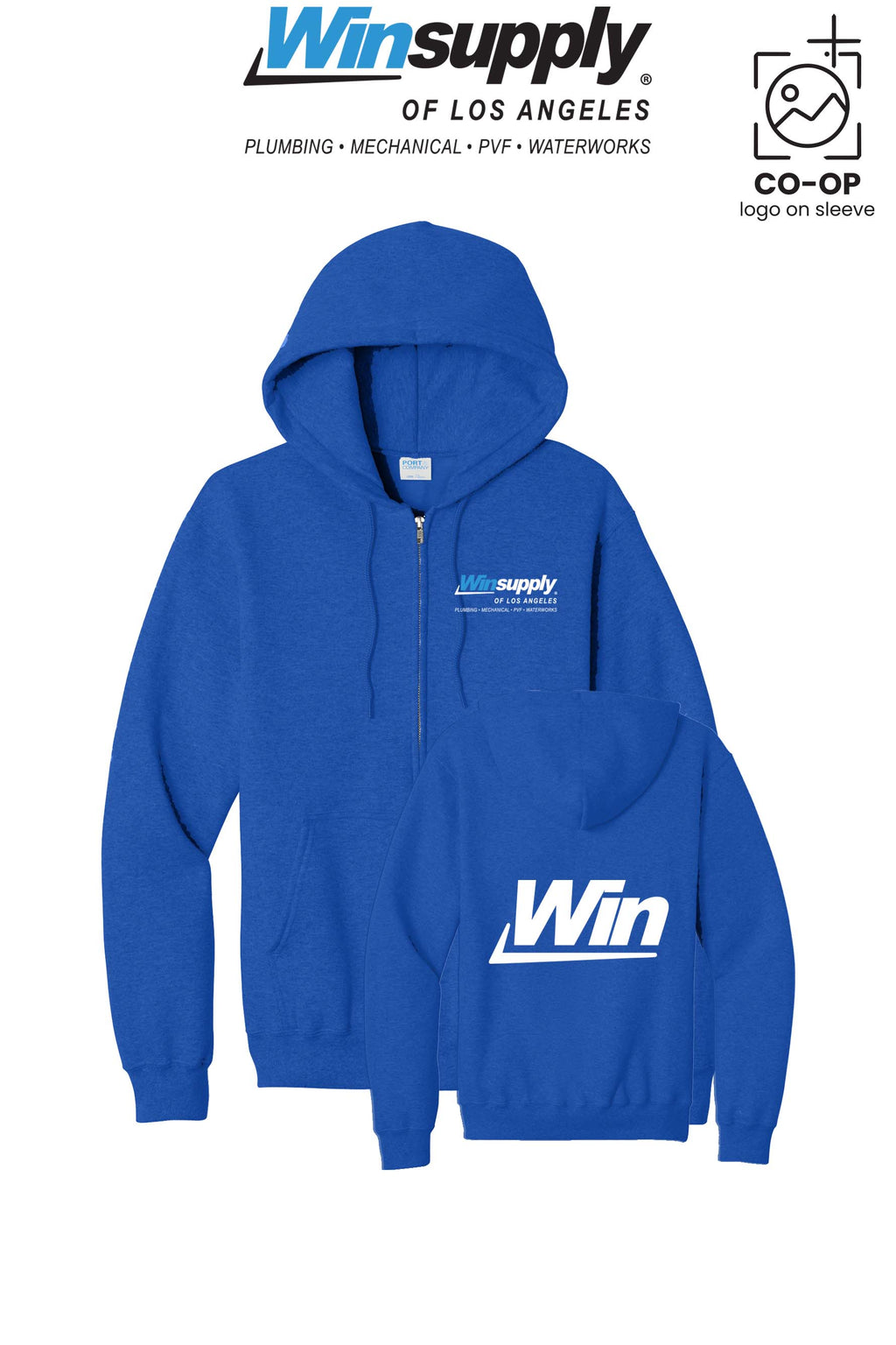 Port & Co™ Core Fleece Full-Zip Hooded Sweatshirt - Winsupply of Los Angeles