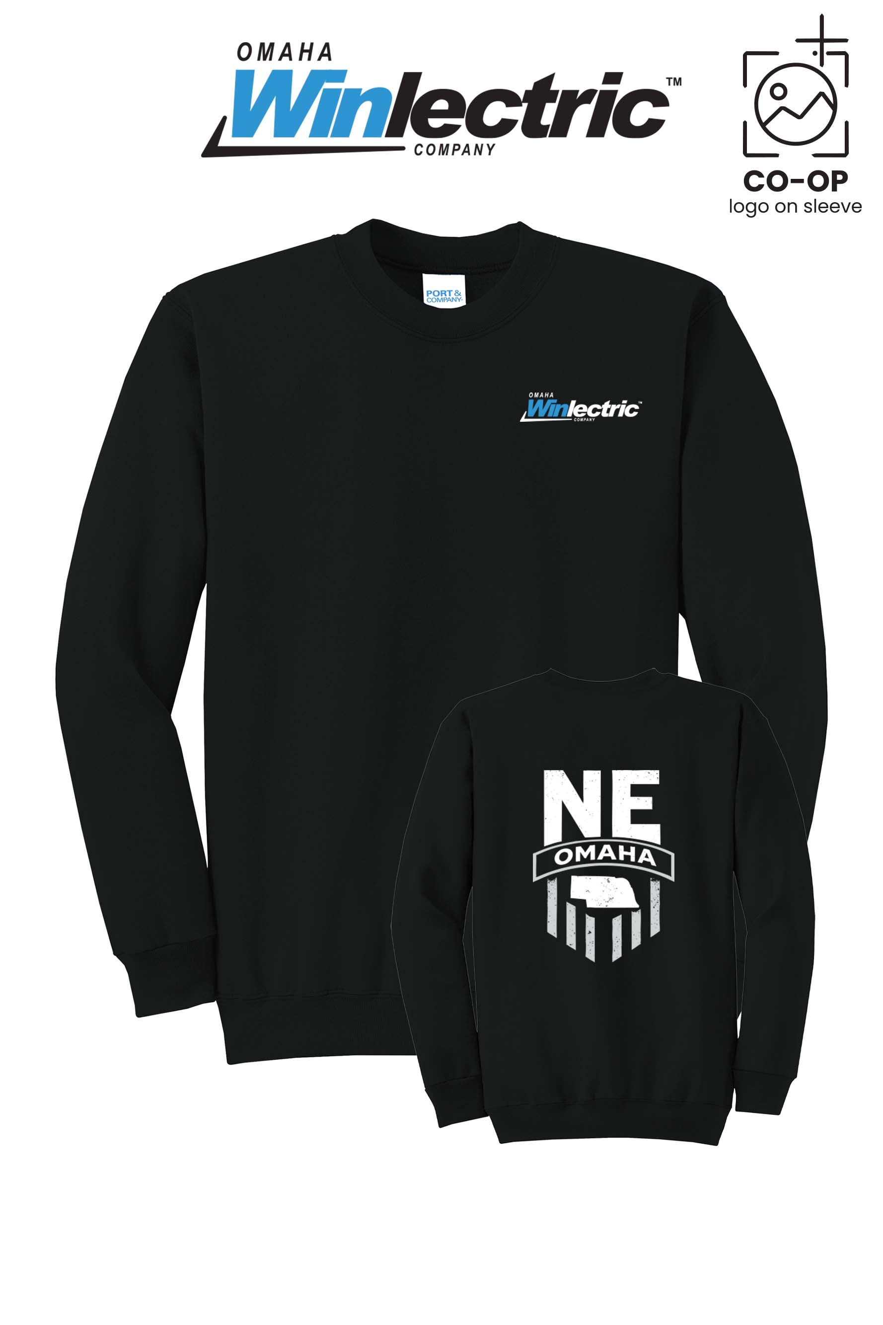 Port & Co™ Core Fleece Crewneck Sweatshirt - Omaha Winlectric