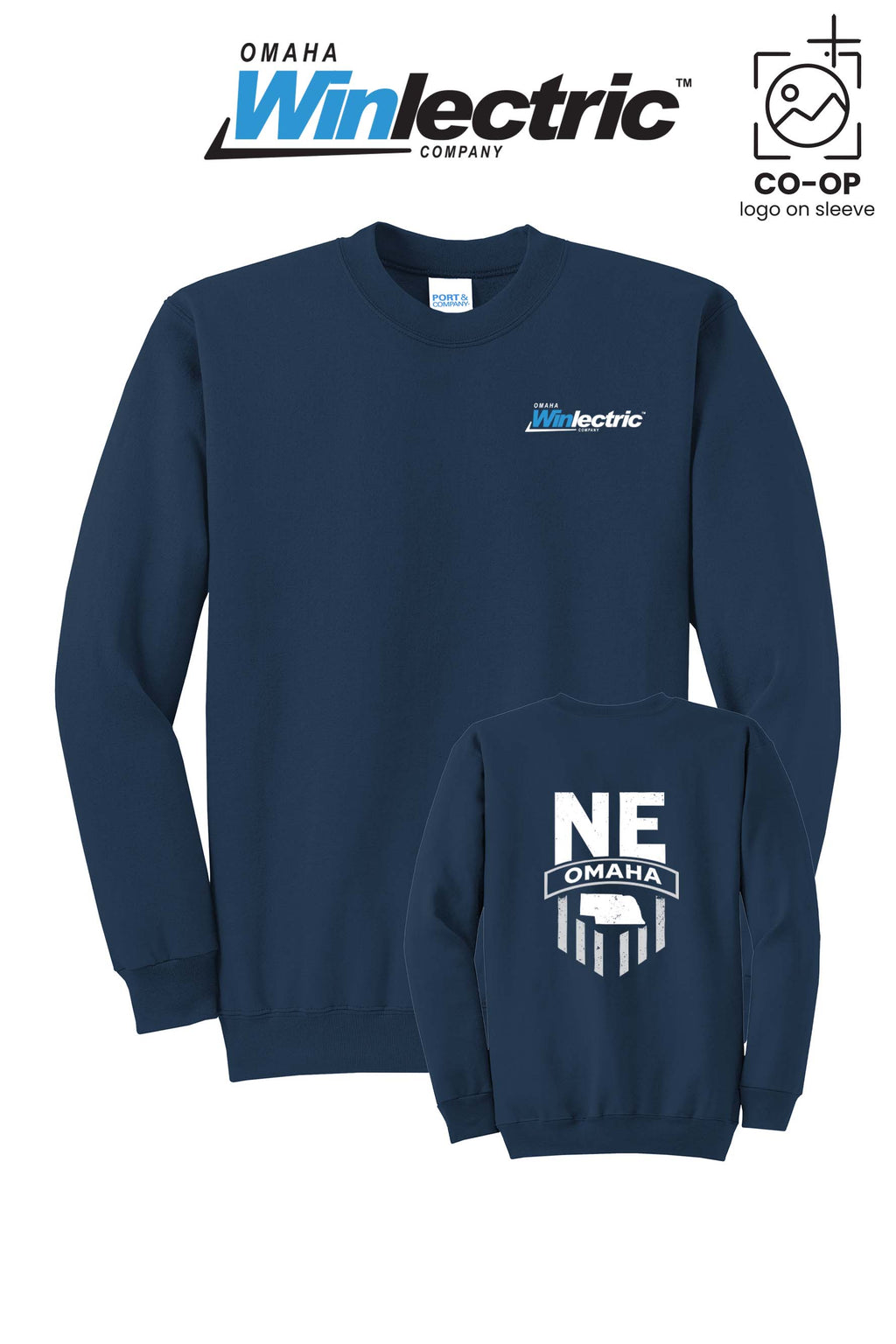 Port & Co™ Core Fleece Crewneck Sweatshirt - Omaha Winlectric