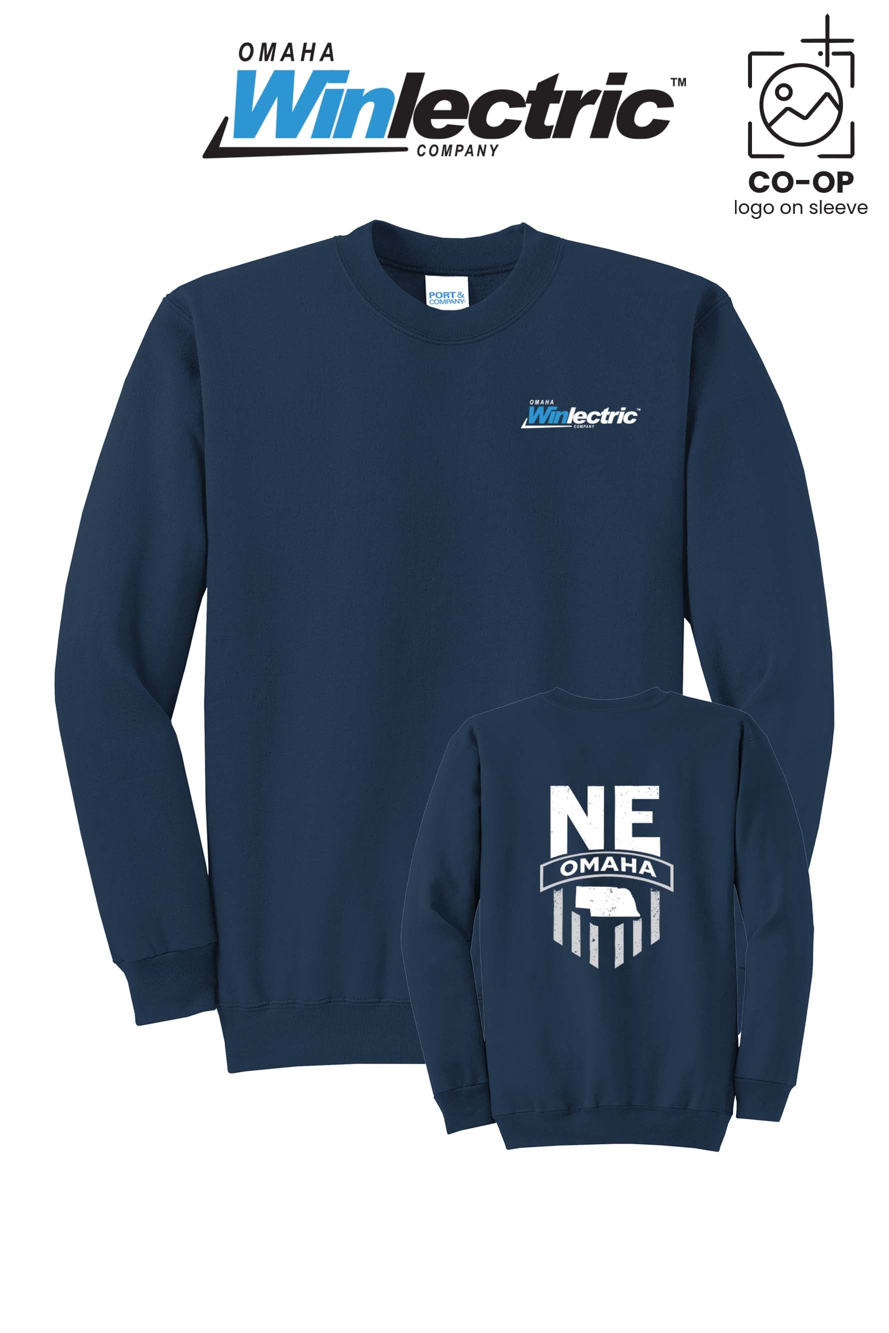 Port & Co™ Core Fleece Crewneck Sweatshirt - Omaha Winlectric