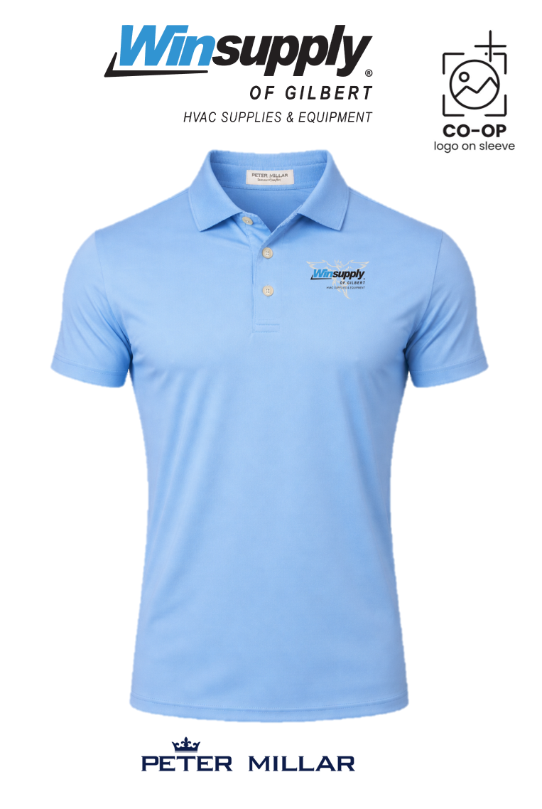 Peter Millar Mens Solid Performance Polo - Self Collar - Winsupply of Gilbert