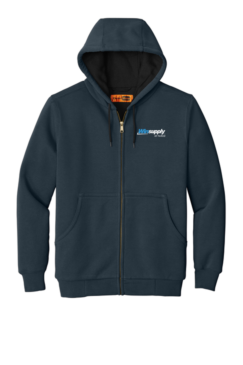 Heavyweight Full-Zip Hooded Sweatshirt with Thermal Lining - Winsupply of Fargo