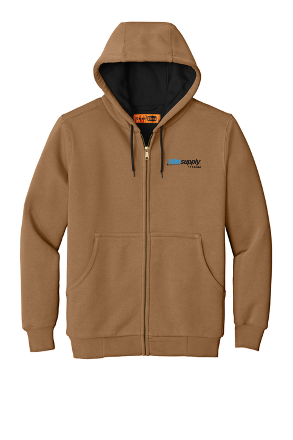 Heavyweight Full-Zip Hooded Sweatshirt with Thermal Lining - Winsupply of Fargo