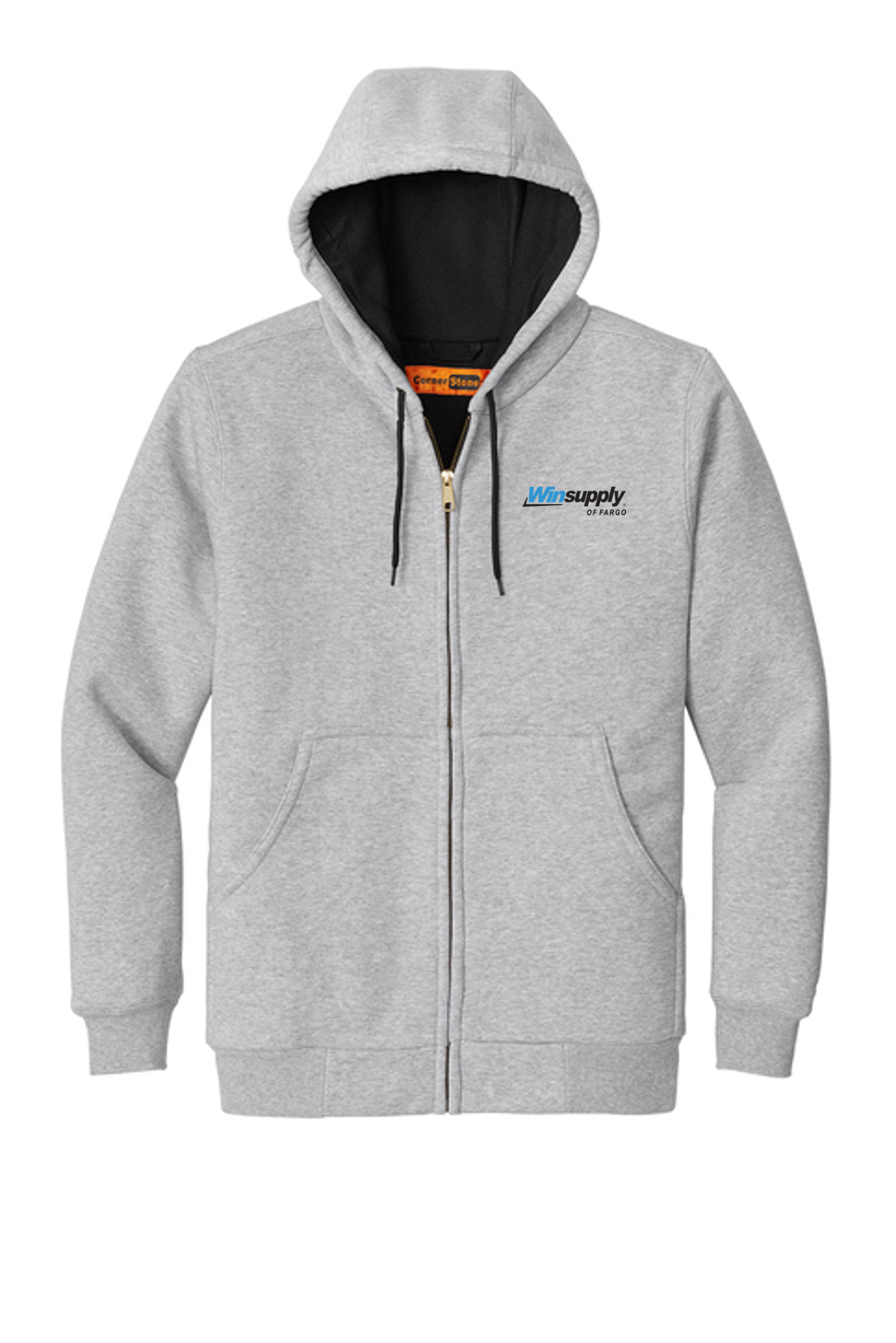 Heavyweight Full-Zip Hooded Sweatshirt with Thermal Lining - Winsupply of Fargo