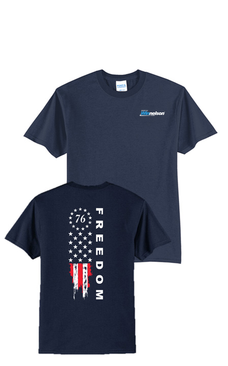 America 250 Port & Co Core Blend Tee - Freedom Tattered Banner - Memphis Winnelson