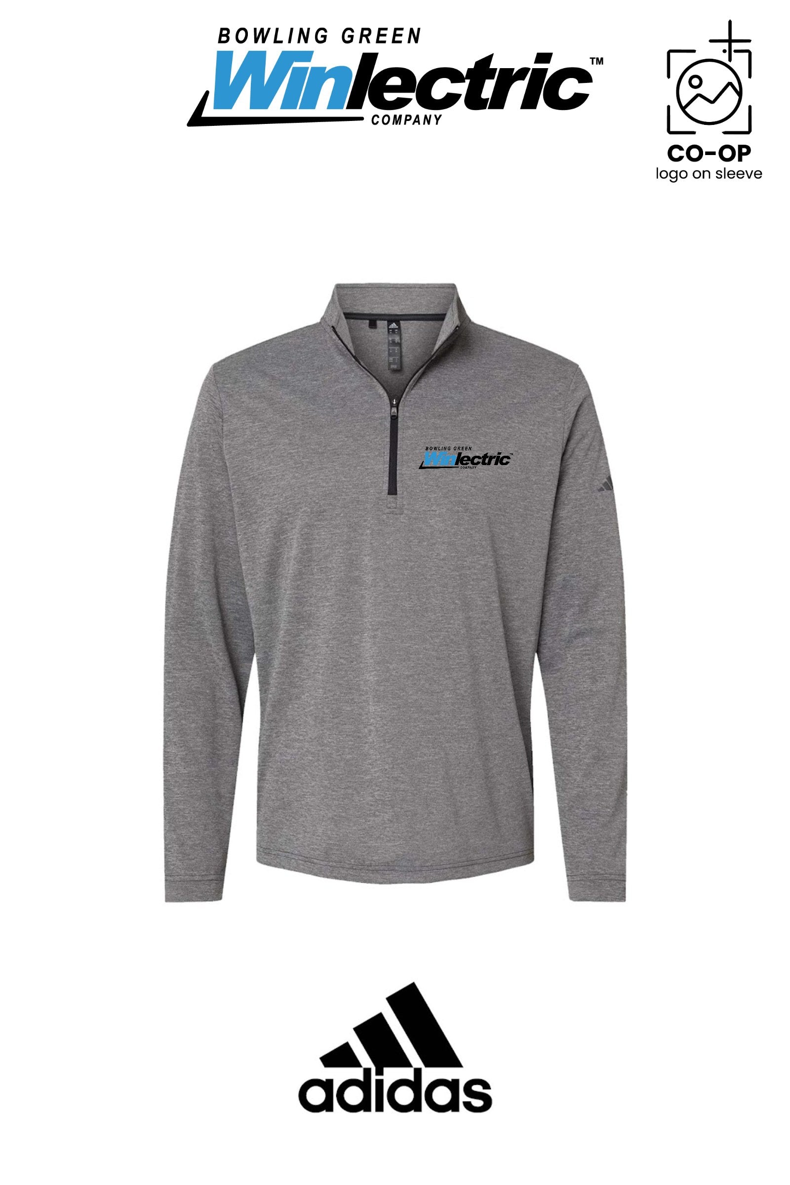 Adidas Mens Ultimate365 Lightweight Quarter-Zip Pullover - Bowling Green Winlectric