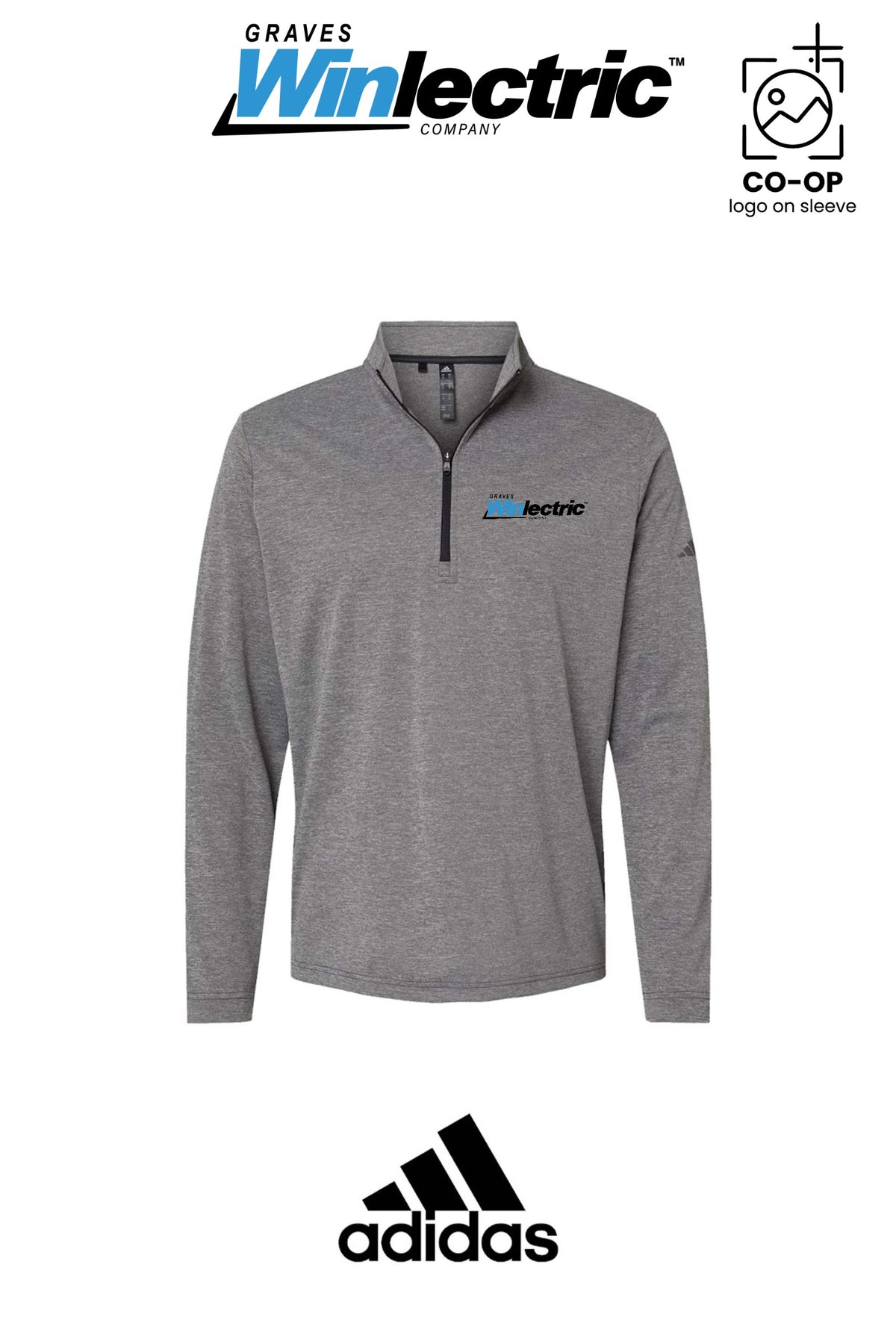 Adidas Mens Ultimate365 Lightweight Quarter-Zip Pullover - Graves Winlectric
