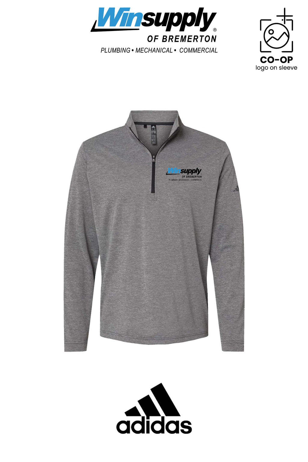 Adidas Mens Ultimate365 Lightweight Quarter-Zip Pullover - Winsupply Bremerton WA CO.