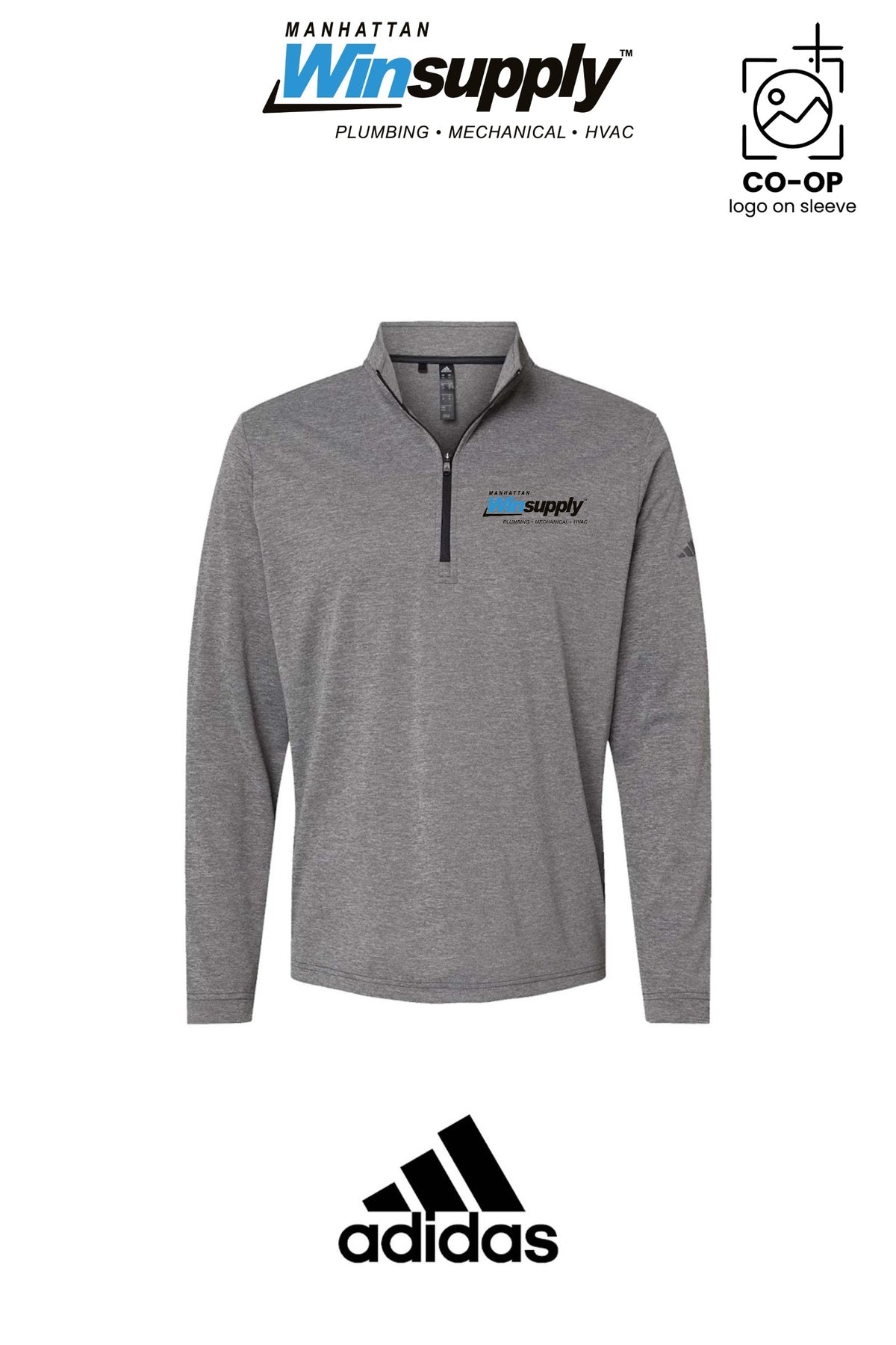 Adidas Mens Ultimate365 Lightweight Quarter-Zip Pullover - Manhattan Winsupply