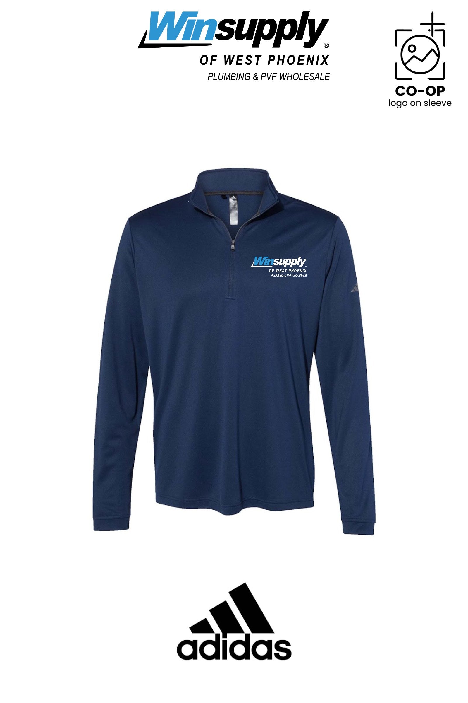 Adidas Mens Ultimate365 Lightweight Quarter-Zip Pullover - Winsupply of West Phoenix