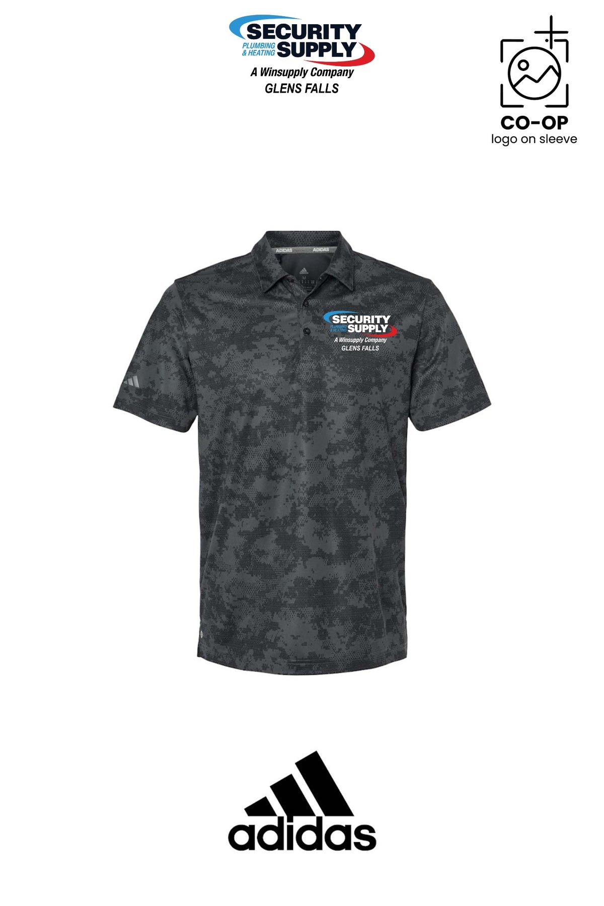 Adidas Mens All Over Camo Print Polo - SPHS Glens Falls