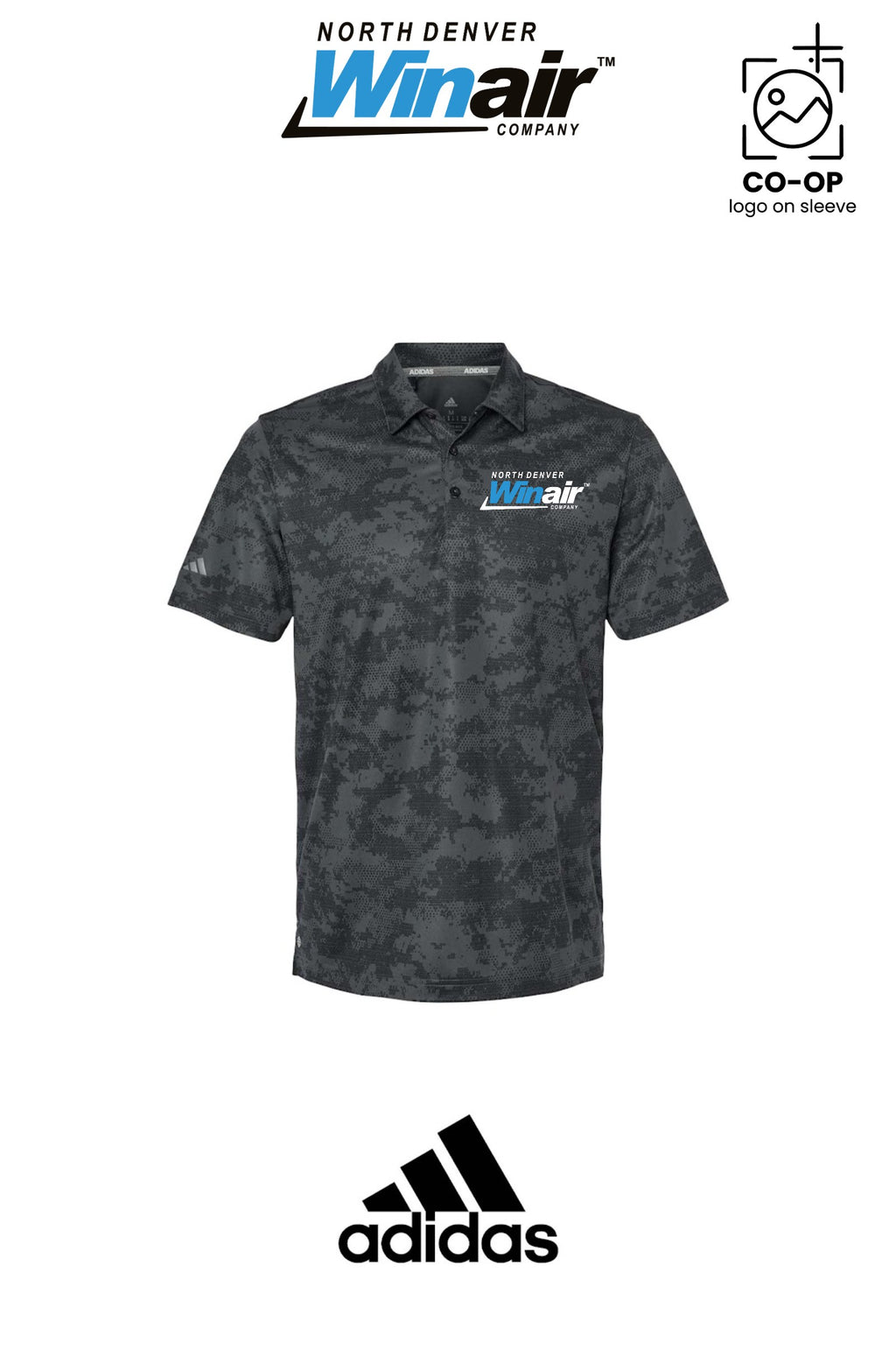Adidas Mens All Over Camo Print Polo - North Denver Winair