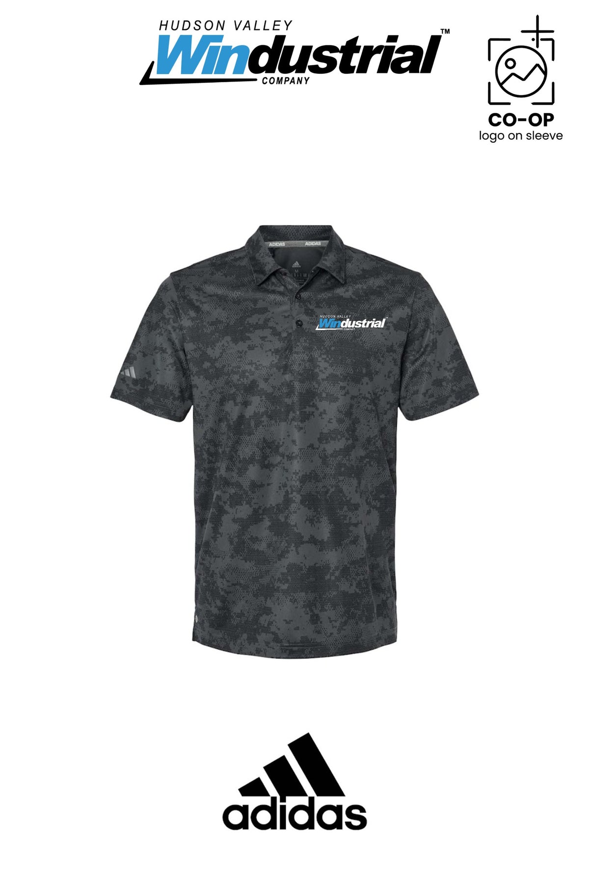 Adidas Mens All Over Camo Print Polo - Hudson Valley Windustrial