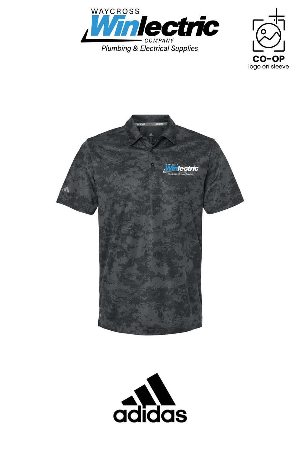 Adidas Mens All Over Camo Print Polo - Waycross Winlectric