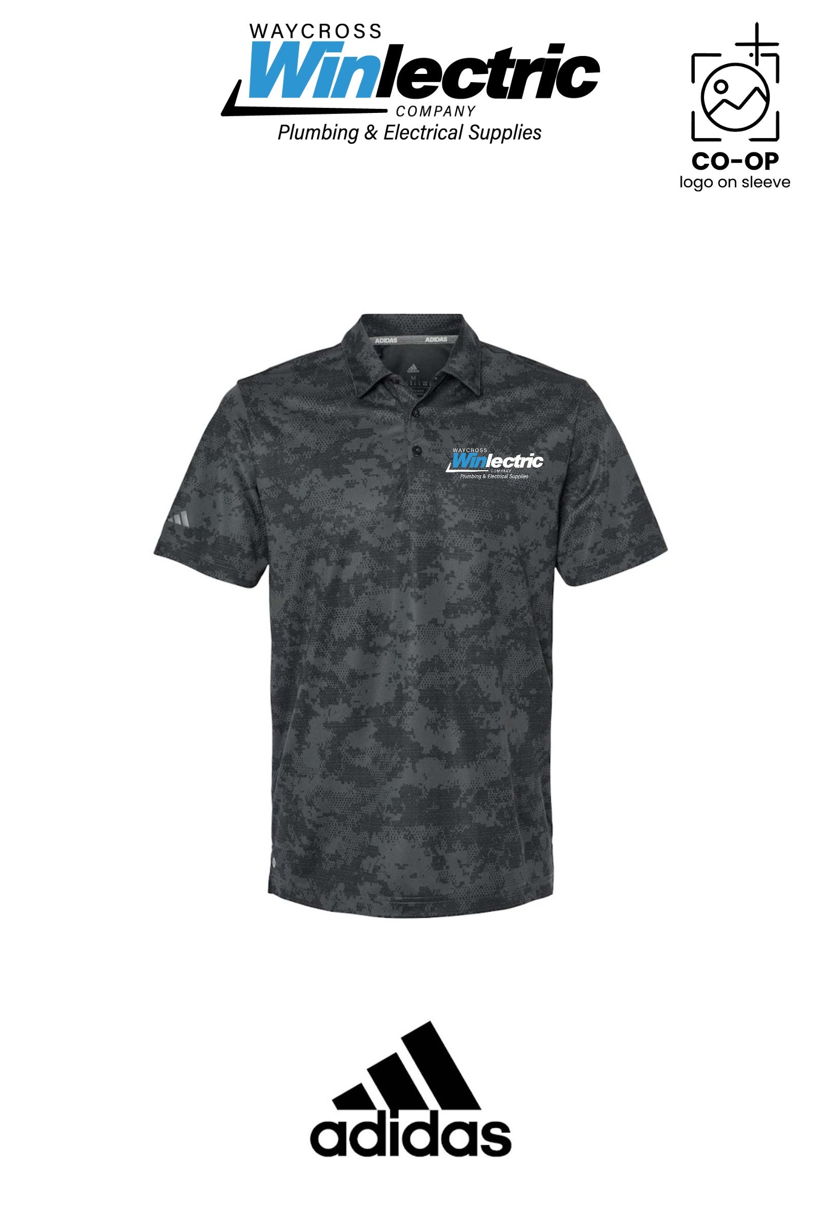 Adidas Mens All Over Camo Print Polo - Waycross Winlectric