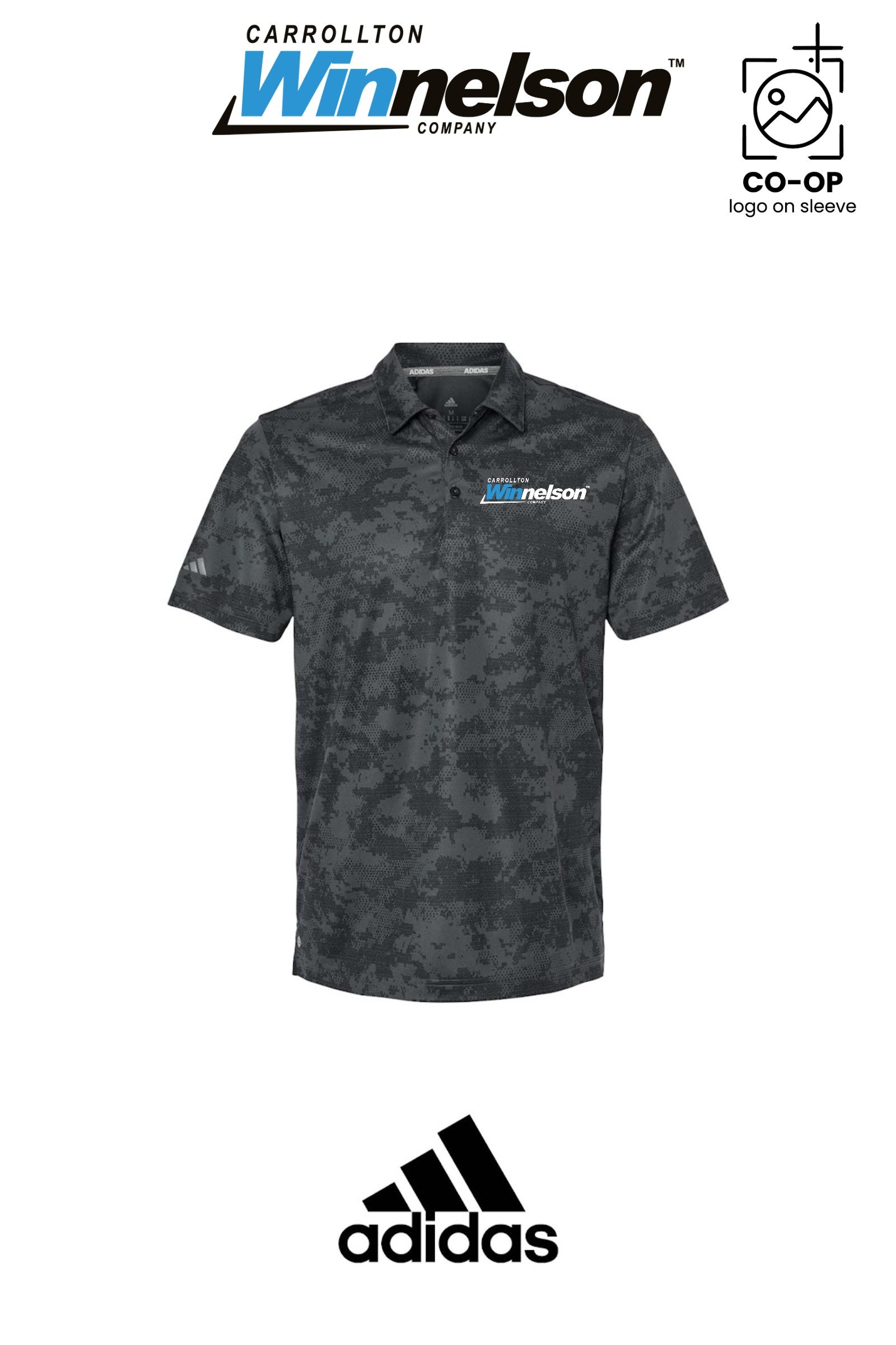 Adidas Mens All Over Camo Print Polo - Carrollton Winnelson
