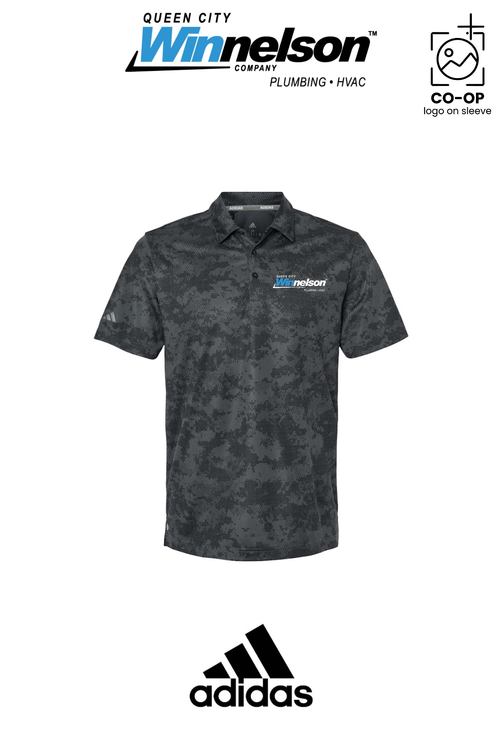 Adidas Mens All Over Camo Print Polo - Queen City Winnelson