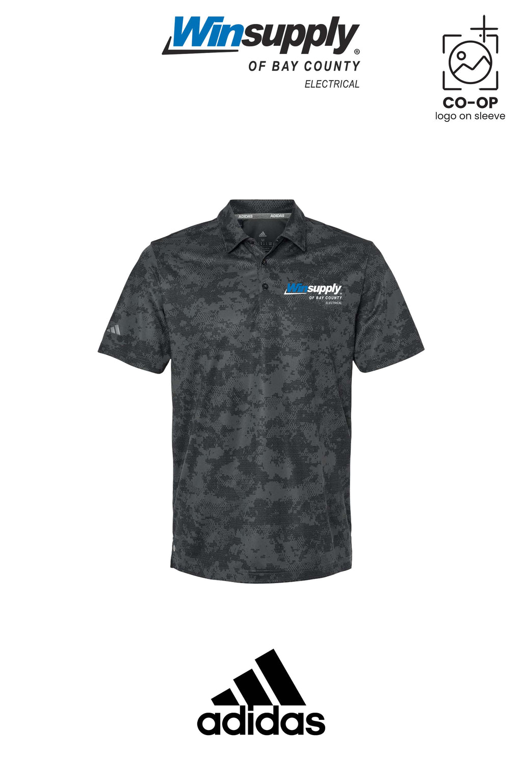 Adidas Mens All Over Camo Print Polo - Winsupply Bay County FL
