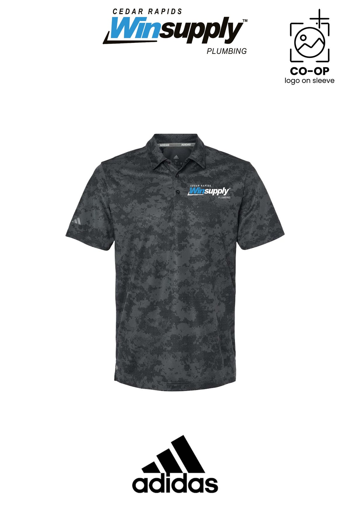 Adidas Mens All Over Camo Print Polo - Cedar Rapids Winsupply
