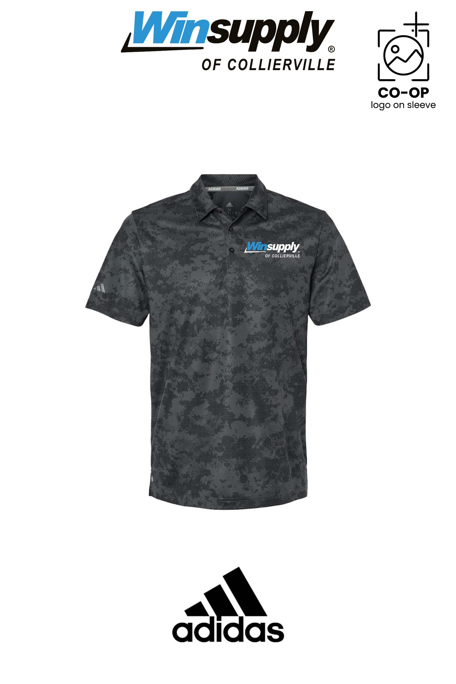 Adidas Mens All Over Camo Print Polo - Winston Salem Noland