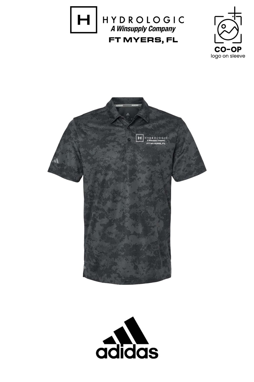 Adidas Mens All Over Camo Print Polo - Winsupply Ft Myers FL Co.