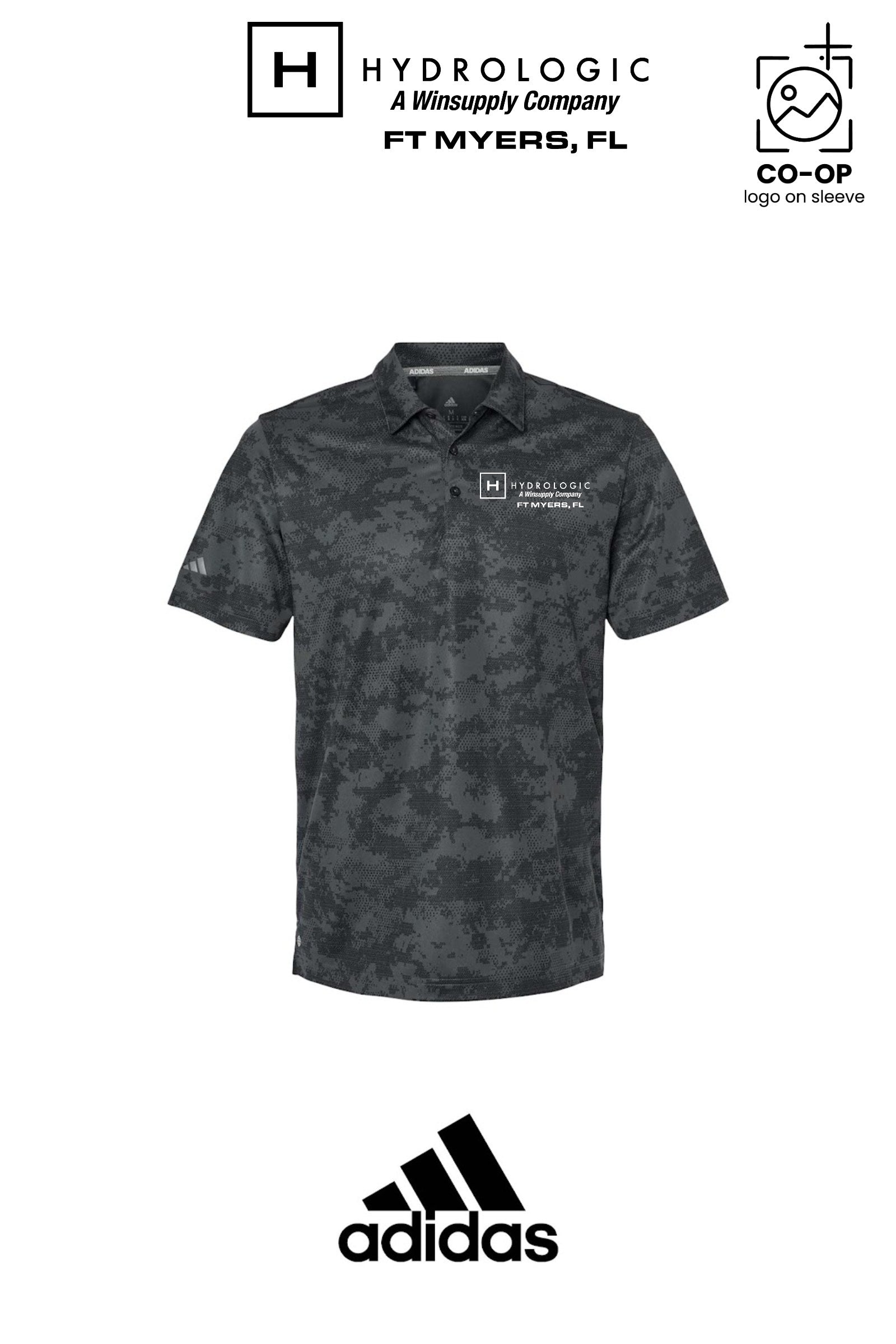 Adidas Mens All Over Camo Print Polo - Winsupply Ft Myers FL Co.