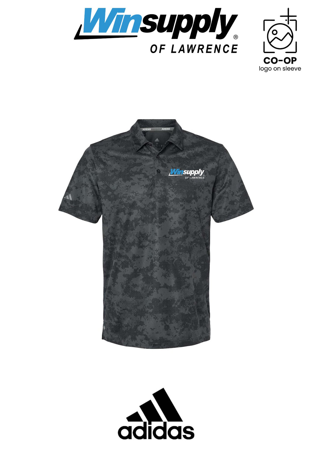 Adidas Mens All Over Camo Print Polo - Winsupply of Lawrence