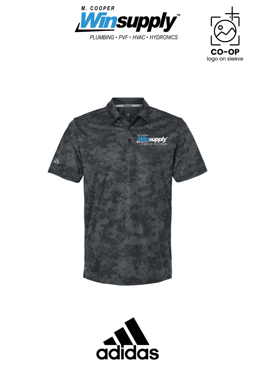 Adidas Mens All Over Camo Print Polo - M. Cooper Winsupply Co.